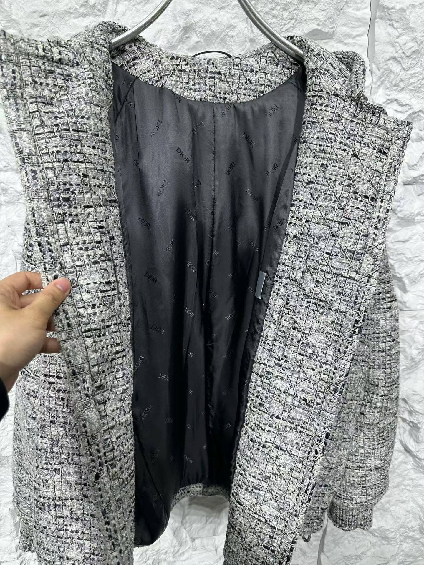 Dior Dior Tweed Metal Logo Hooded Jacket 50 Size US M / EU 48-50 / 2 - 4 Thumbnail
