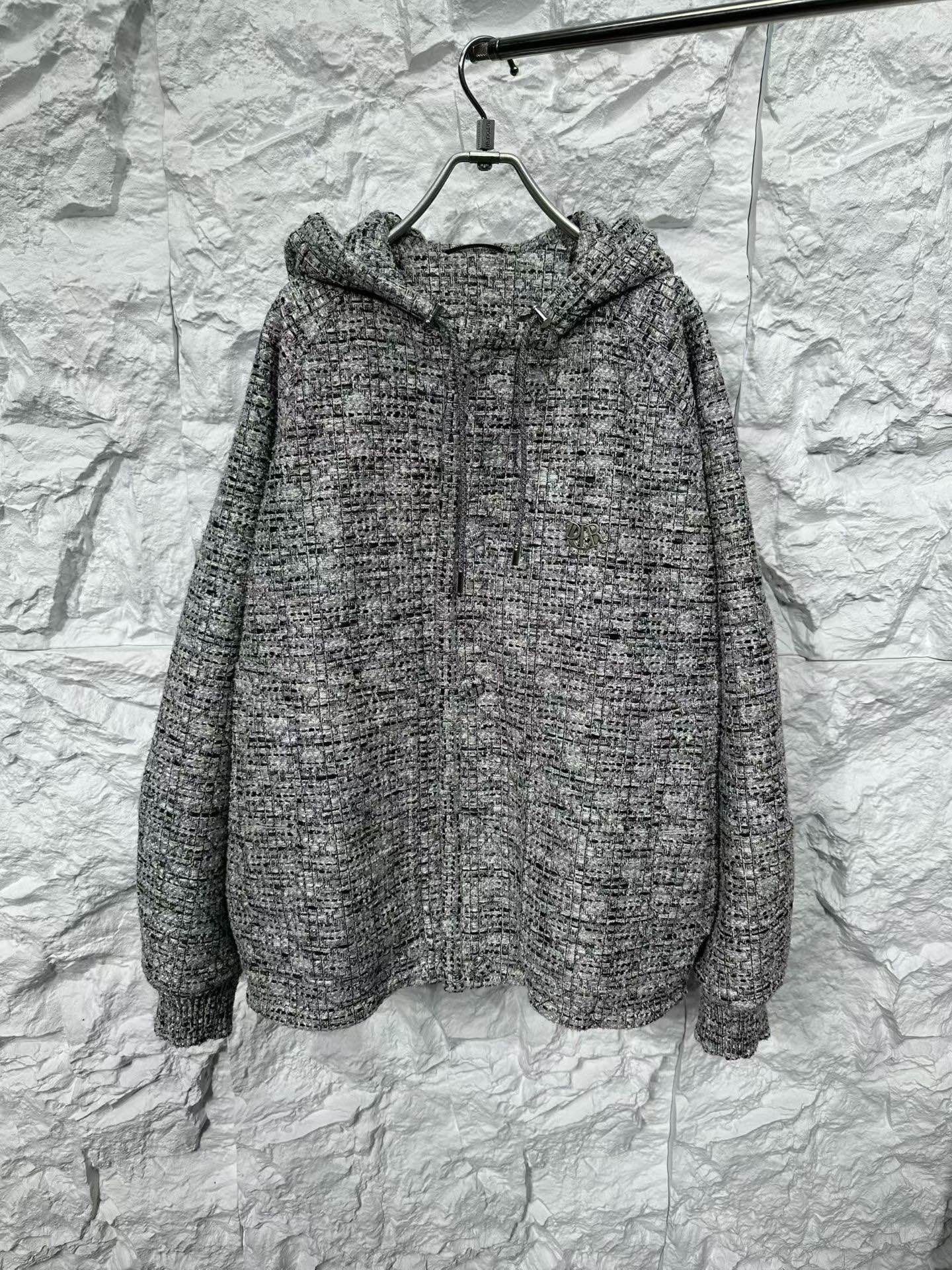 Dior Dior Tweed Metal Logo Hooded Jacket 50 Size US M / EU 48-50 / 2 - 2 Thumbnail