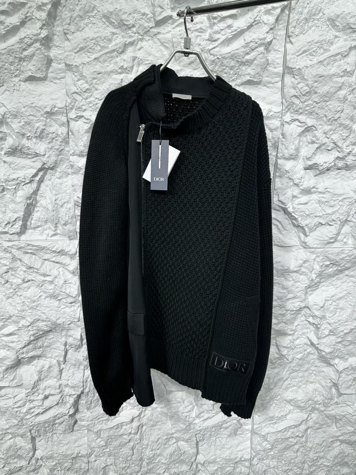 Dior × Sacai Dior x sacai Hybrid Zip Knit Cardigan Black L Size US L / EU 52-54 / 3 - 2 Thumbnail