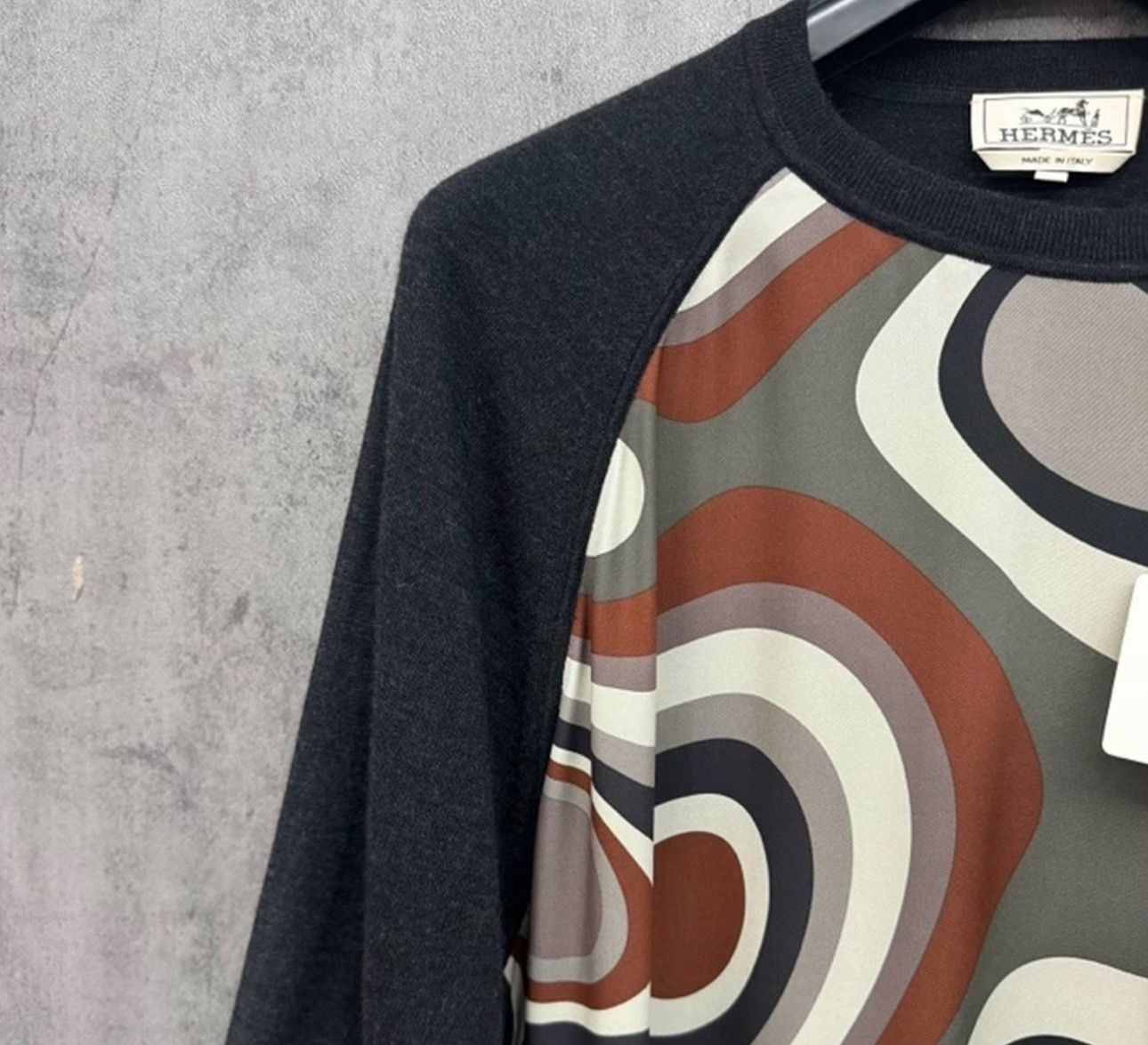 Hermes Hermes Graphic Print Silk Wool Knit Sweater XL Size US XL / EU 56 / 4 - 4 Thumbnail
