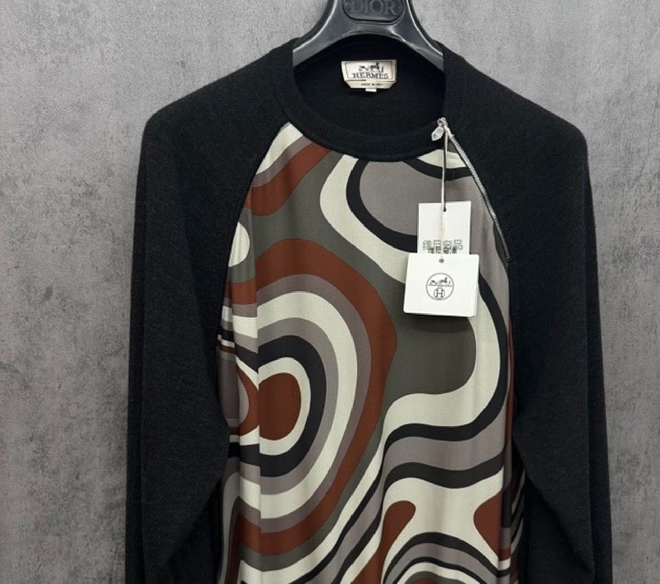 Hermes Hermes Graphic Print Silk Wool Knit Sweater XL Size US XL / EU 56 / 4 - 3 Thumbnail