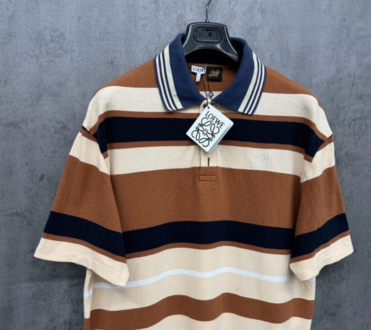 Loewe Loewe Striped Embroidered Anagram Polo Shirt Size S Size US S / EU 44-46 / 1 - 3 Thumbnail