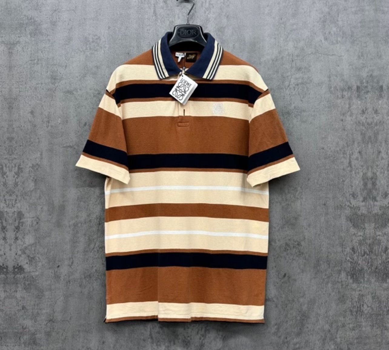 Loewe Loewe Striped Embroidered Anagram Polo Shirt Size S Size US S / EU 44-46 / 1 - 2 Thumbnail