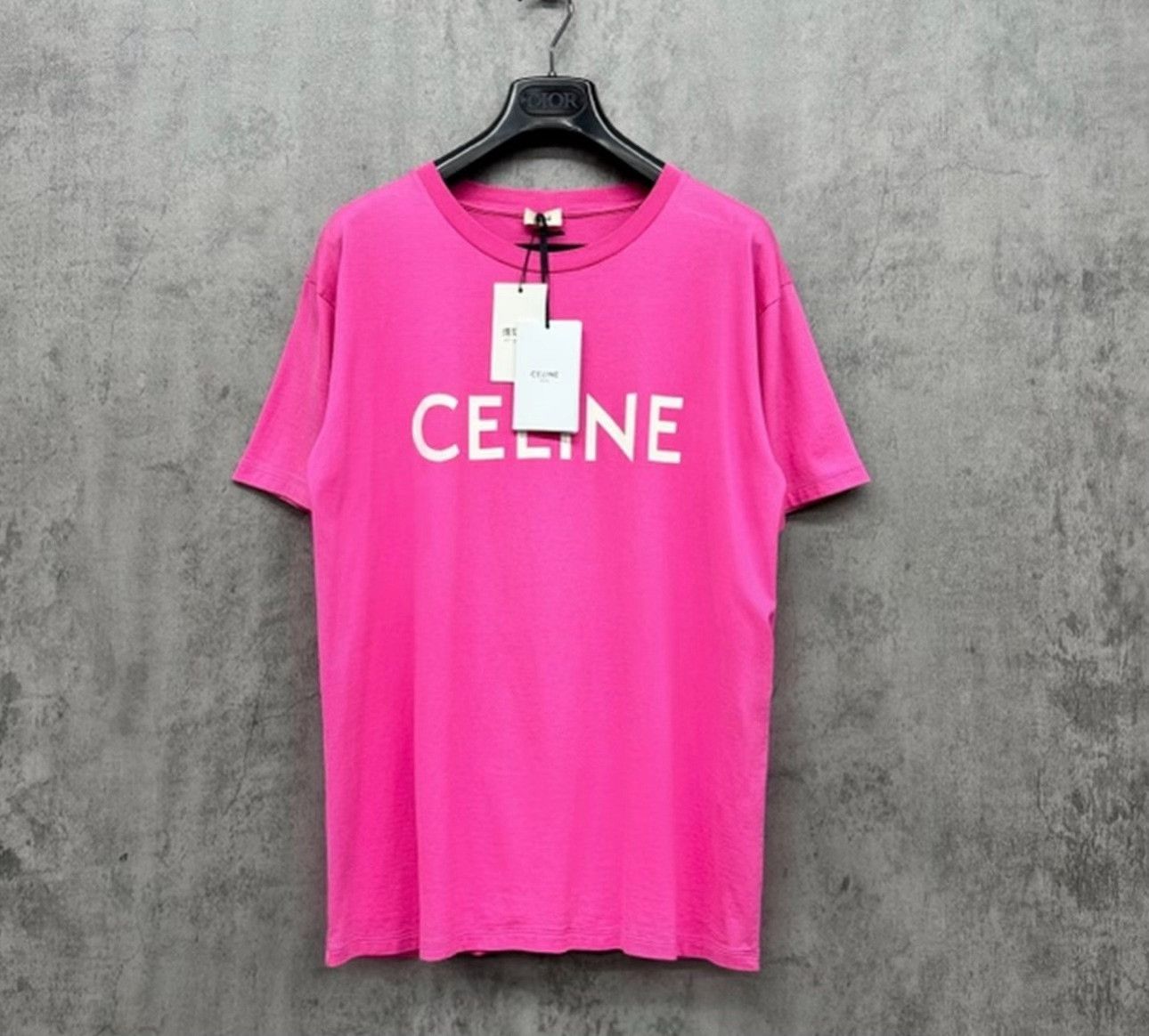 Celine Celine Logo Print Short Sleeve T-Shirt Pink S Size US S / EU 44-46 / 1 - 2 Thumbnail