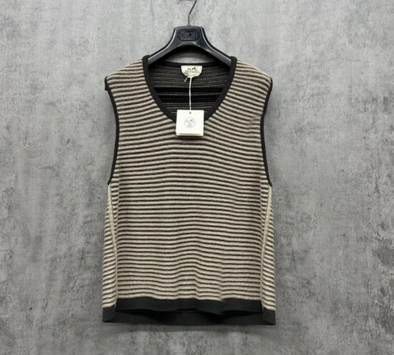 Hermes Hermes Striped Cashmere Blend Knit Vest Size M Size US M / EU 48-50 / 2 - 2 Thumbnail