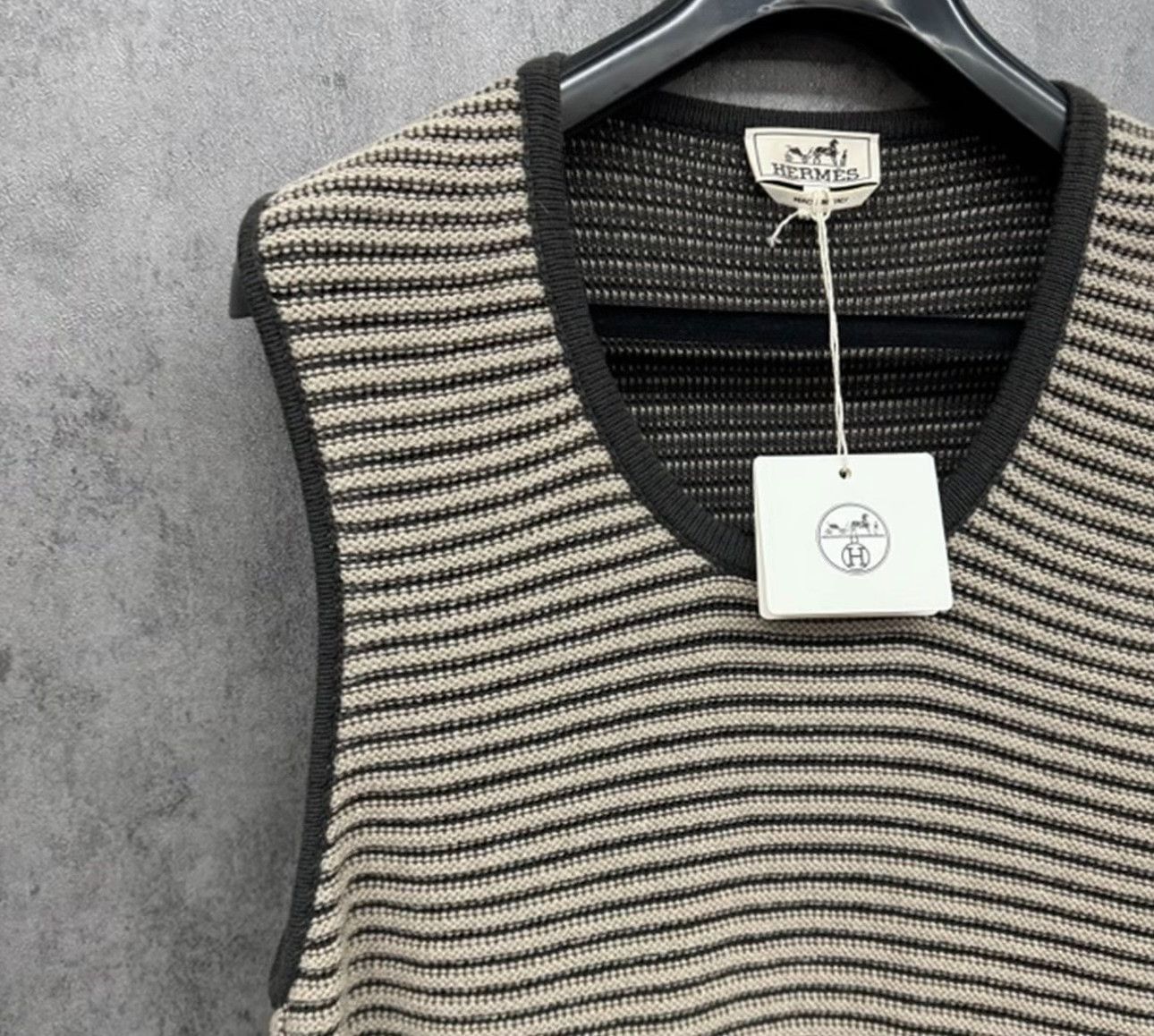 Hermes Hermes Striped Cashmere Blend Knit Vest Size M Size US M / EU 48-50 / 2 - 3 Thumbnail