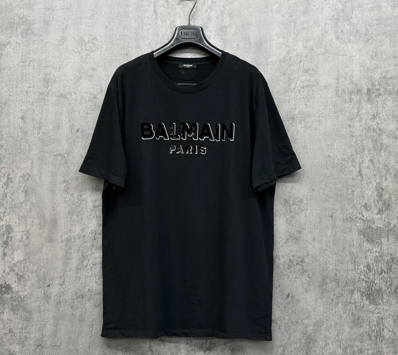 Balmain Balmain Flocked Logo T-Shirt Size M Size US M / EU 48-50 / 2 - 2 Thumbnail