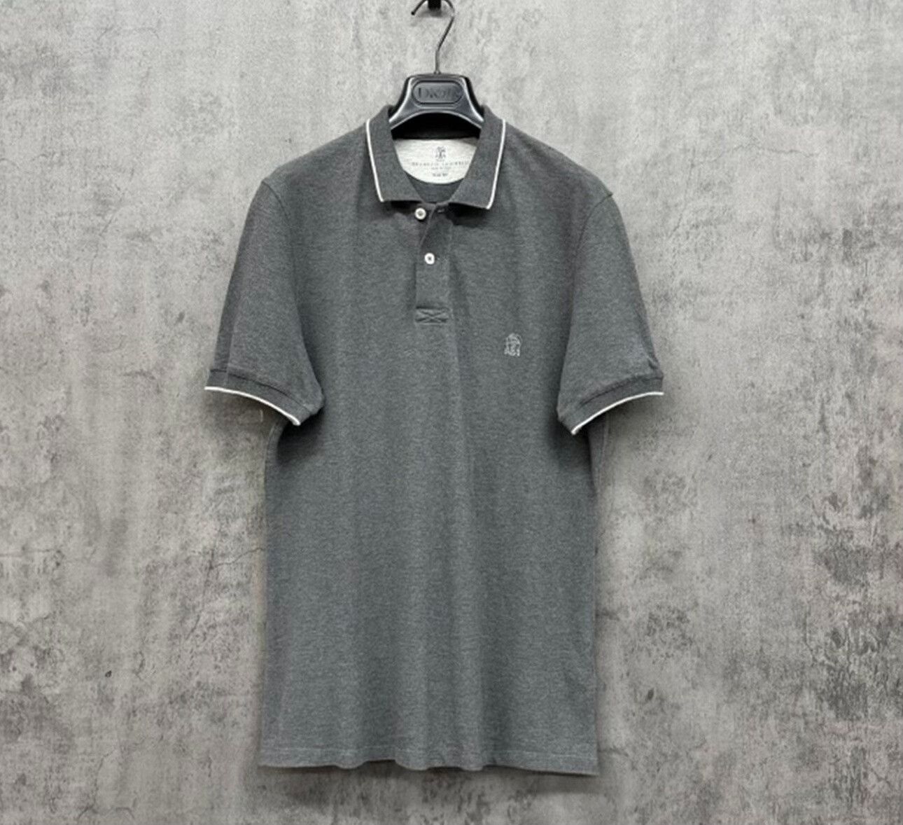 Brunello Cucinelli Brunello Cucinelli Tipped Slim Fit Polo Size L Size US L / EU 52-54 / 3 - 2 Thumbnail