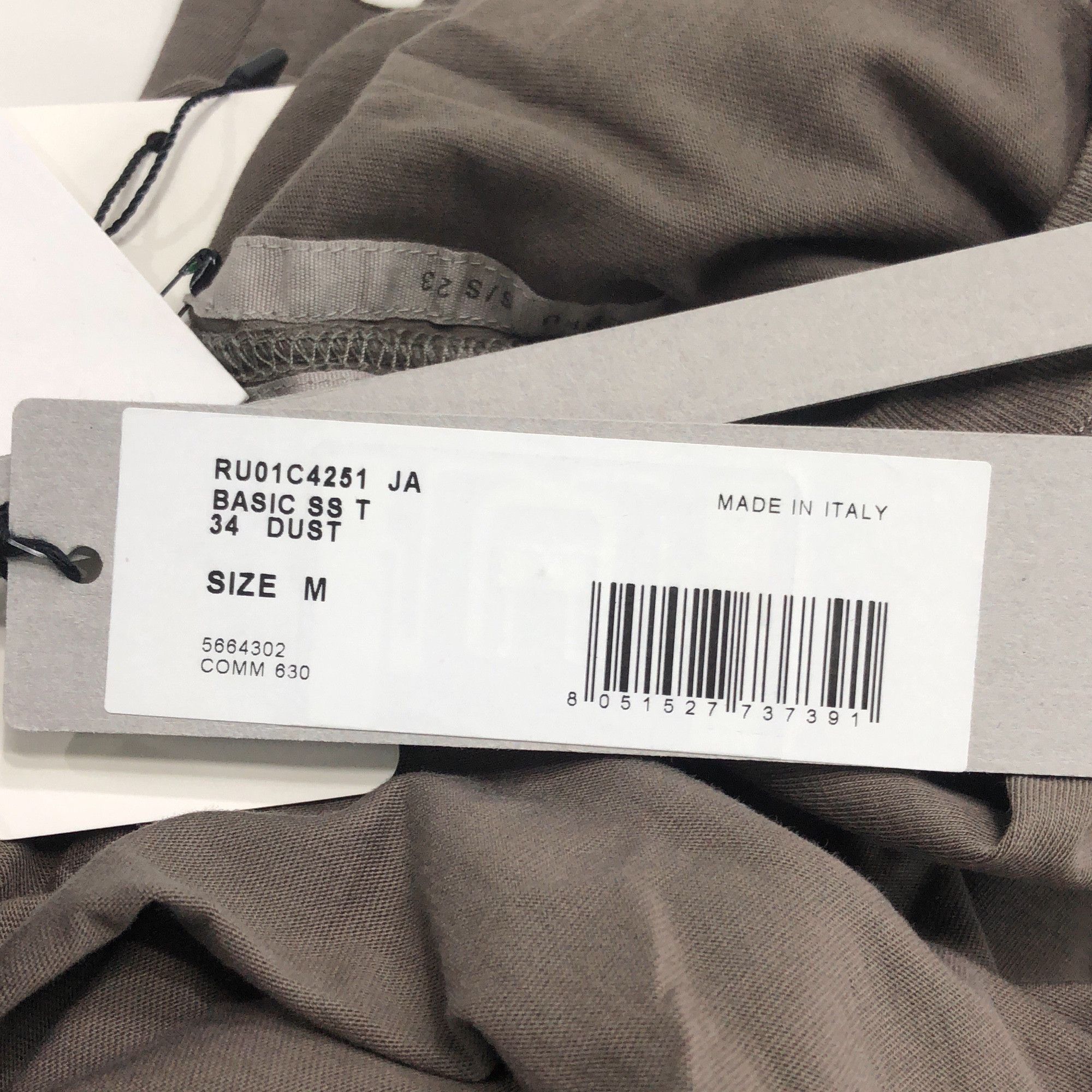 Rick Owens Rick Owens Dust Basic Short Sleeve T-Shirt Size M Size US M / EU 48-50 / 2 - 5 Thumbnail