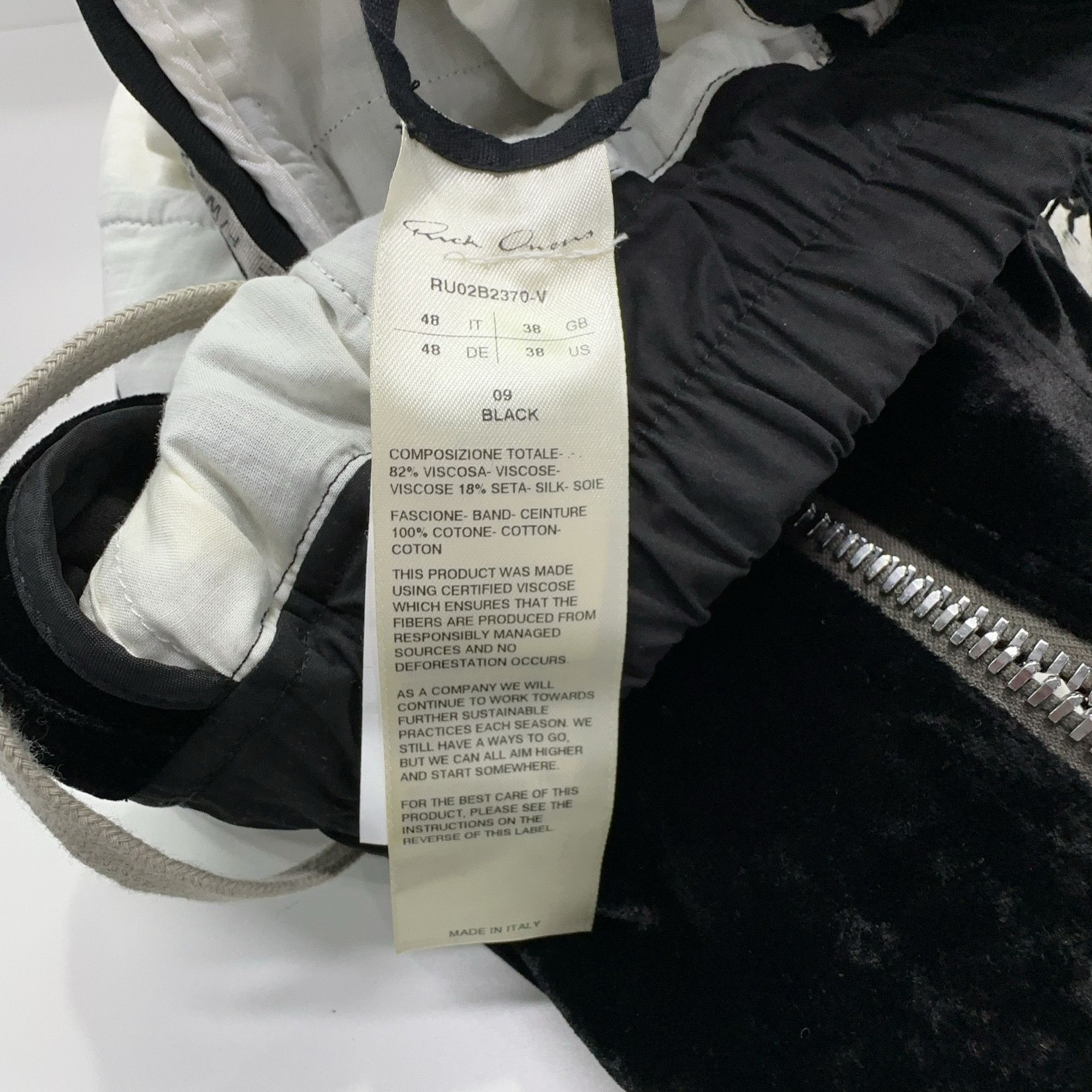 Rick Owens Rick Owens Velvet Zip Track Pants 48 Size US 32 / EU 48 - 3 Thumbnail