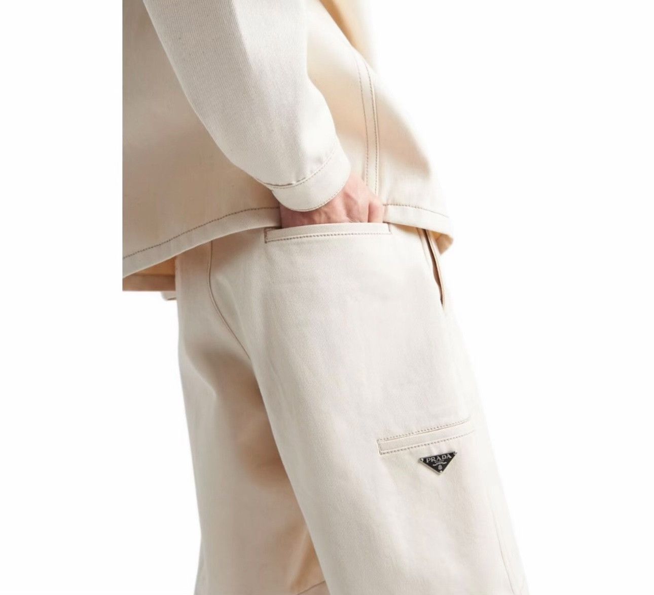 Prada Prada Triangle Logo Cotton Shorts 54 Size US 38 / EU 54 - 3 Thumbnail