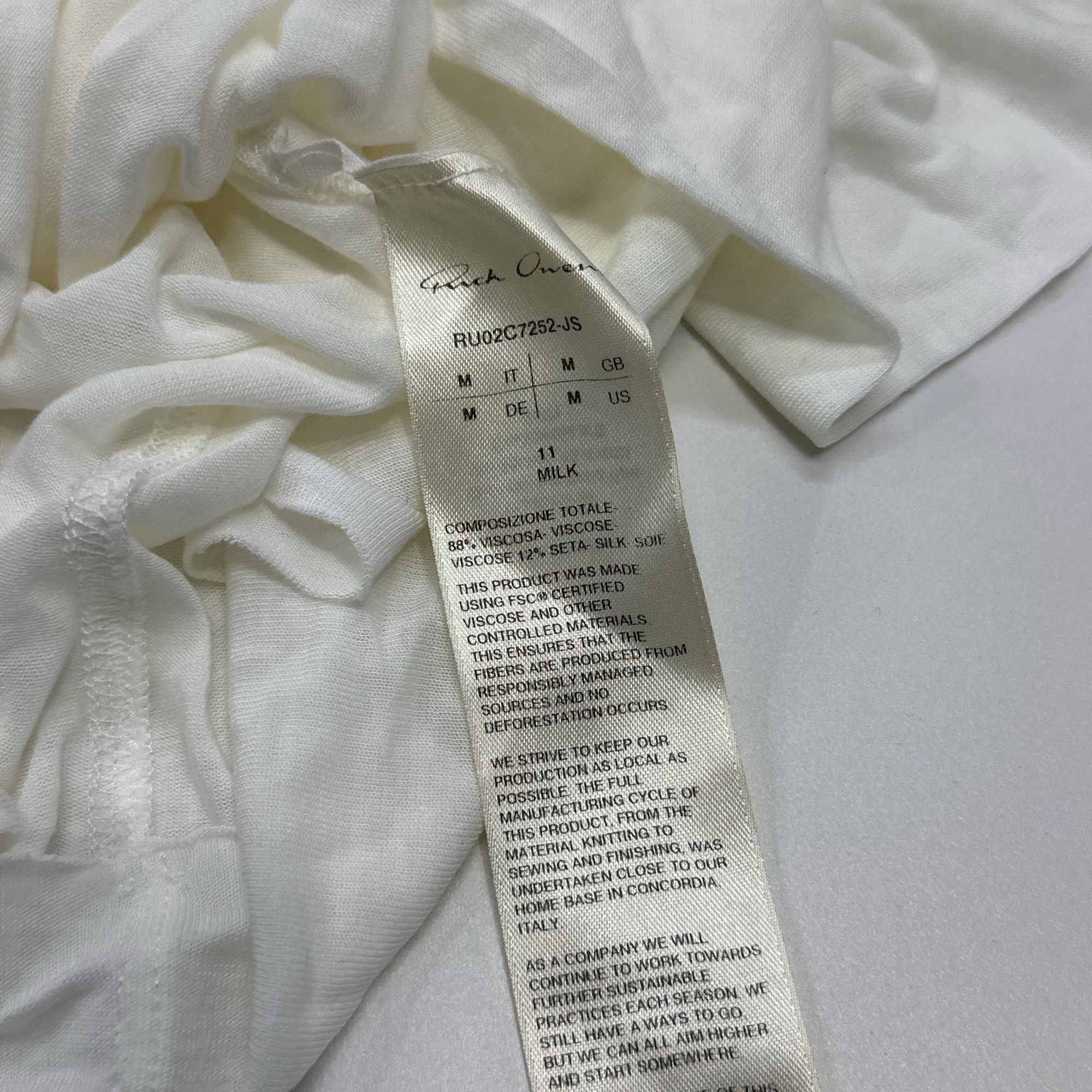 Rick Owens Rick Owens Milk Basic Long Sleeve T-Shirt M Size US M / EU 48-50 / 2 - 5 Thumbnail
