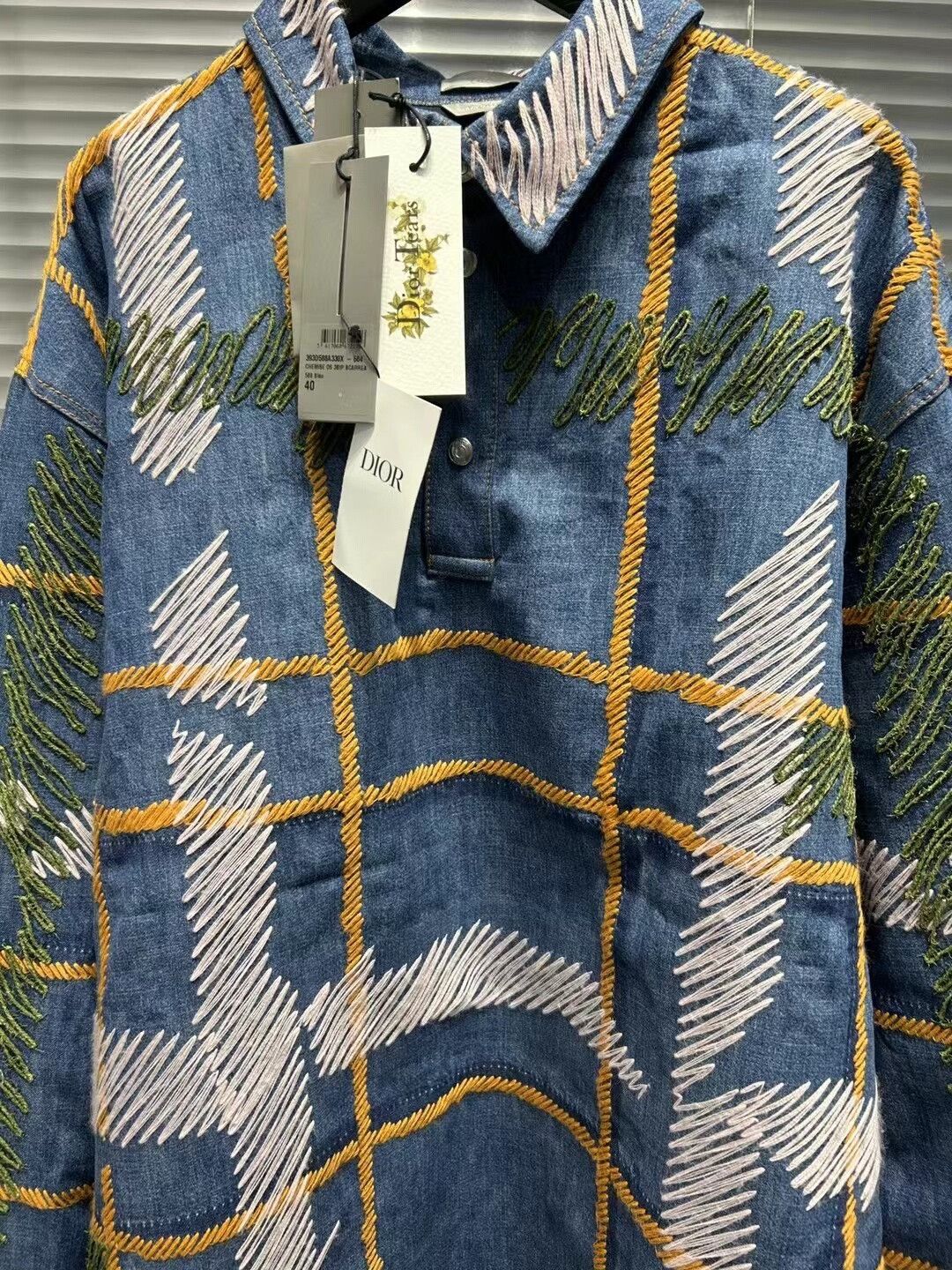 DENIM TEARS × Dior Dior x Denim Tears Embroidered Check Shirt Size 40 Size US M / EU 48-50 / 2 - 3 Thumbnail
