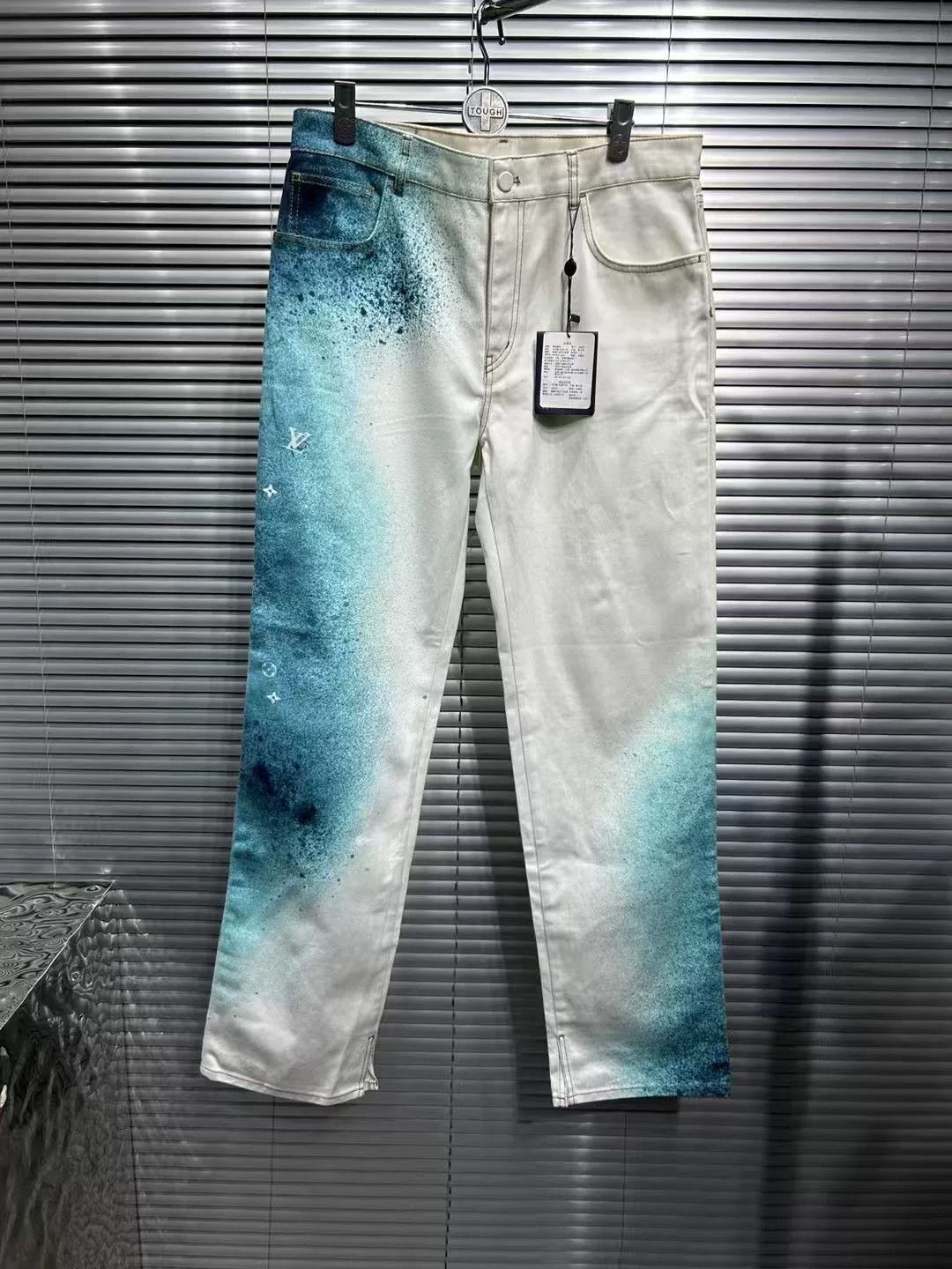 Louis Vuitton Louis Vuitton Teal Ink Splash Denim Jeans 32 Size US 32 / EU 48 - 2 Thumbnail
