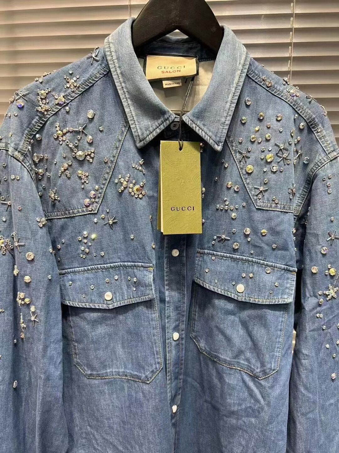 Gucci Gucci Rhinestone Embellished Denim Shirt 48 Size US M / EU 48-50 / 2 - 4 Thumbnail