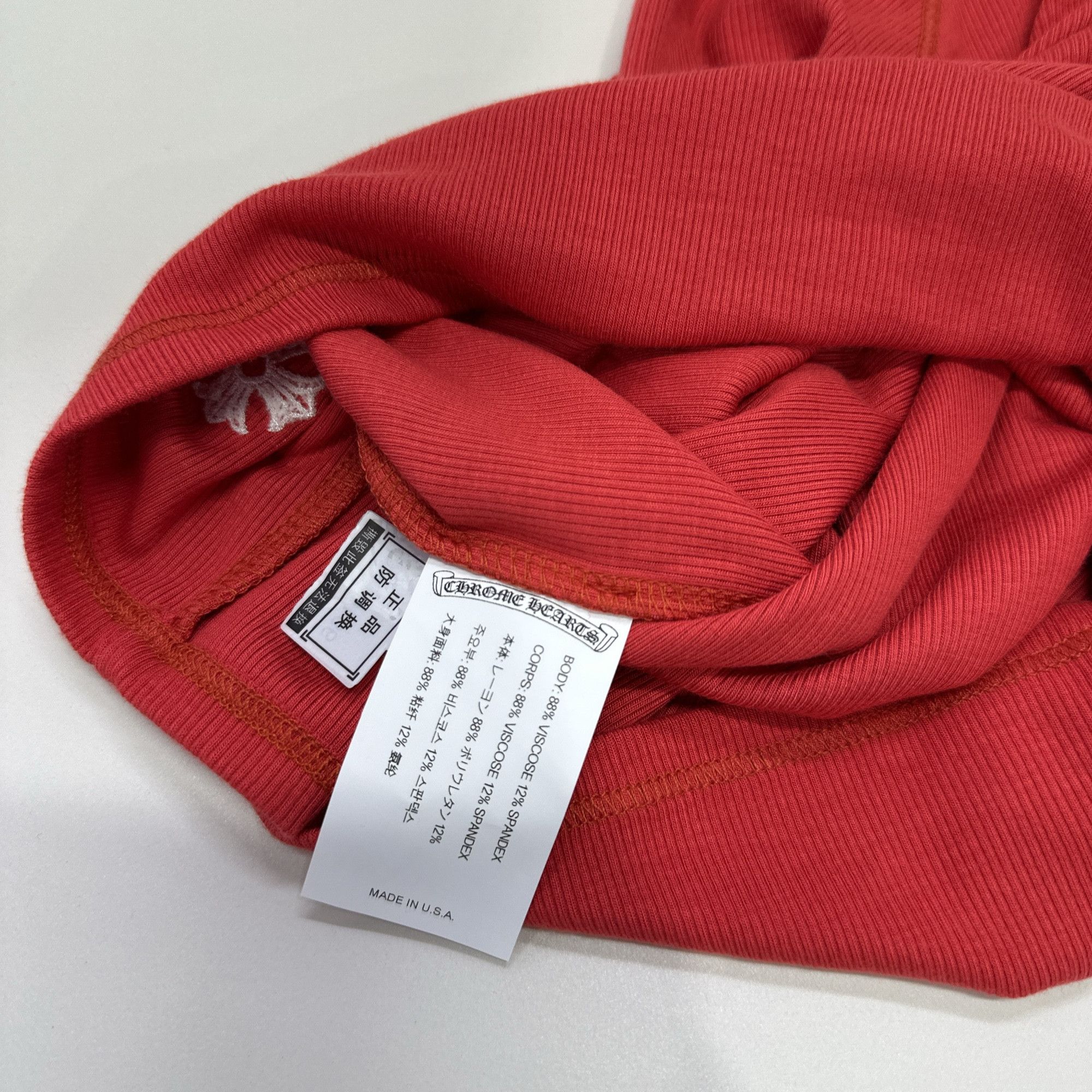 Chrome Hearts Chrome Hearts Red Embroidered Mock Neck T-Shirt XS Size US XS / EU 42 / 0 - 4 Thumbnail