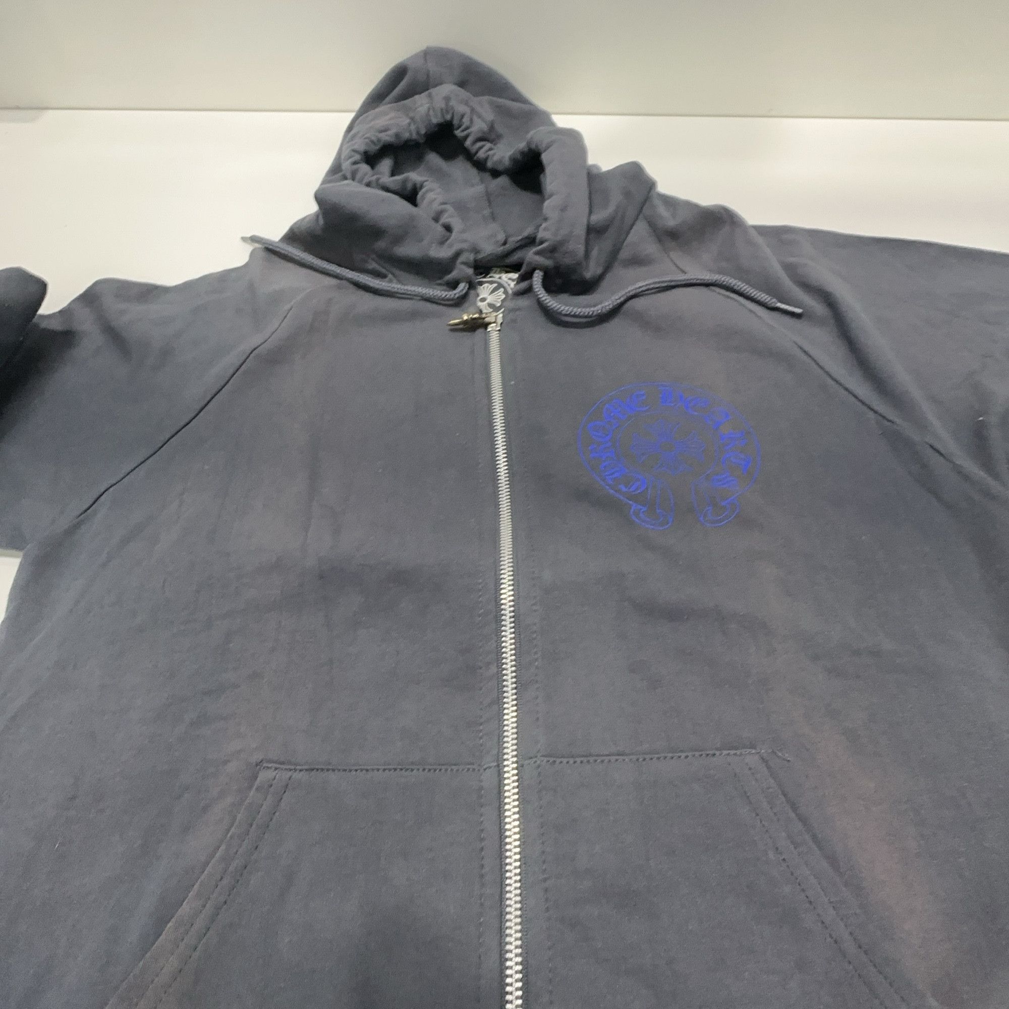 Chrome Hearts Chrome Hearts Blue Cross Zip-Up Hoodie Size M Size US M / EU 48-50 / 2 - 5 Thumbnail