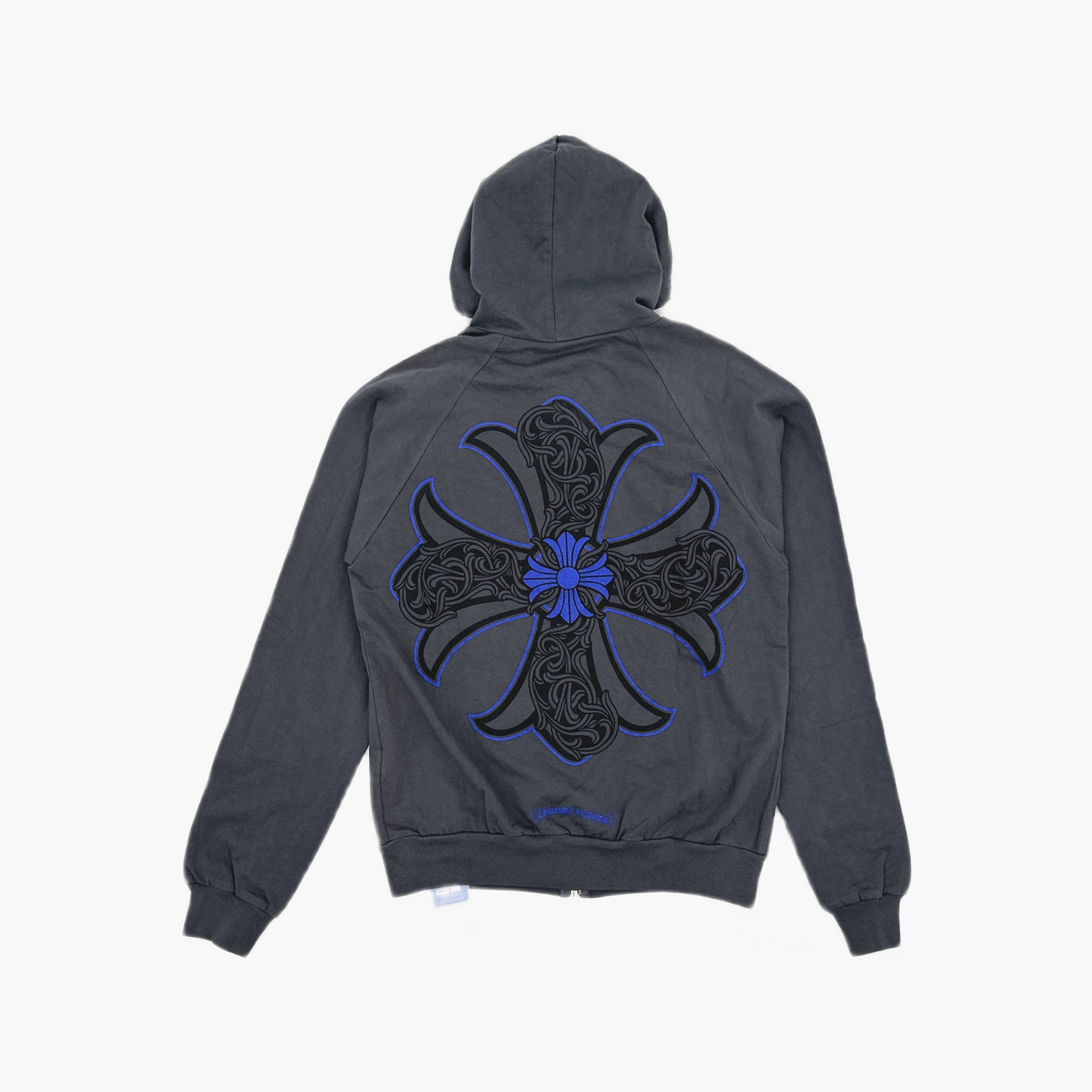 Chrome Hearts Chrome Hearts Blue Cross Zip-Up Hoodie Size M Size US M / EU 48-50 / 2 - 2 Thumbnail