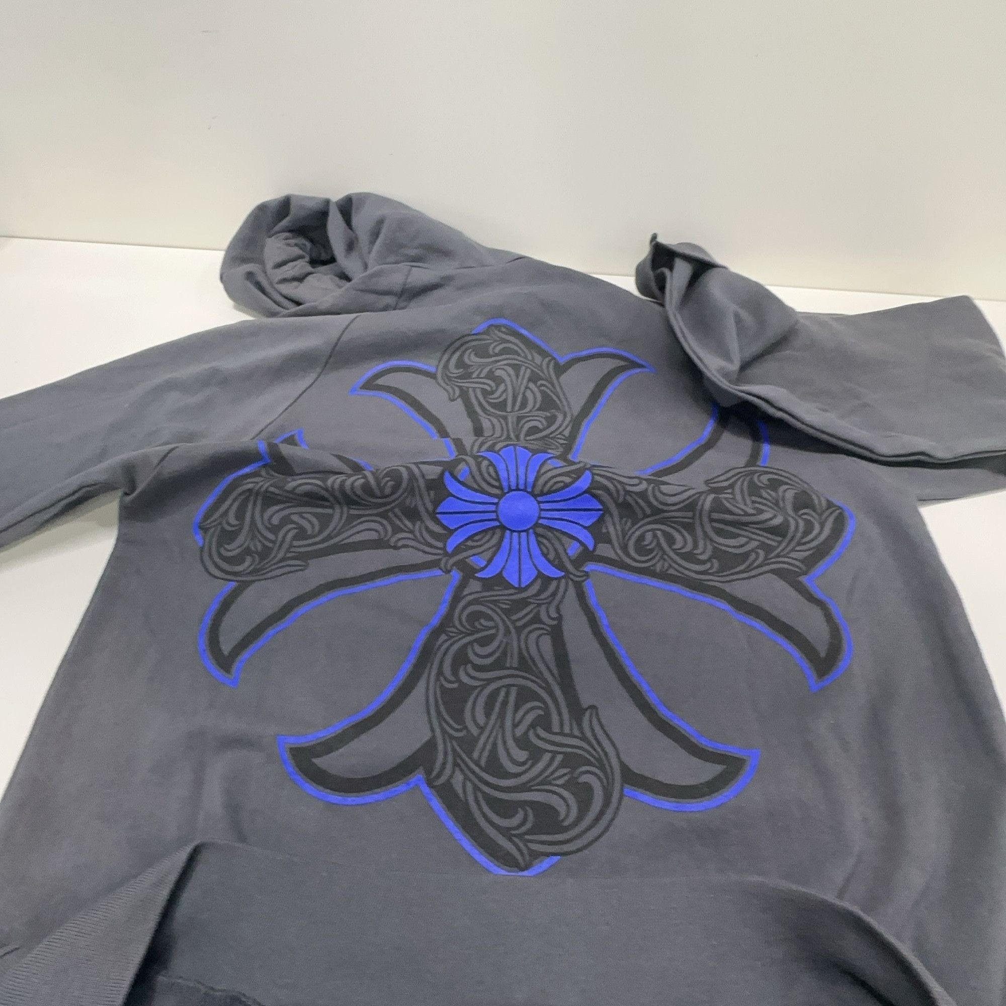 Chrome Hearts Chrome Hearts Blue Cross Zip-Up Hoodie Size M Size US M / EU 48-50 / 2 - 11 Thumbnail