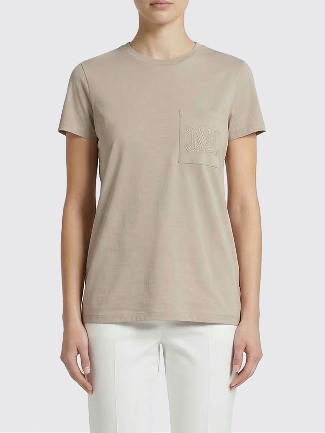 Max Mara Max Mara T-Shirt Woman Beige Size L / US 10 / IT 46 - 2 Thumbnail