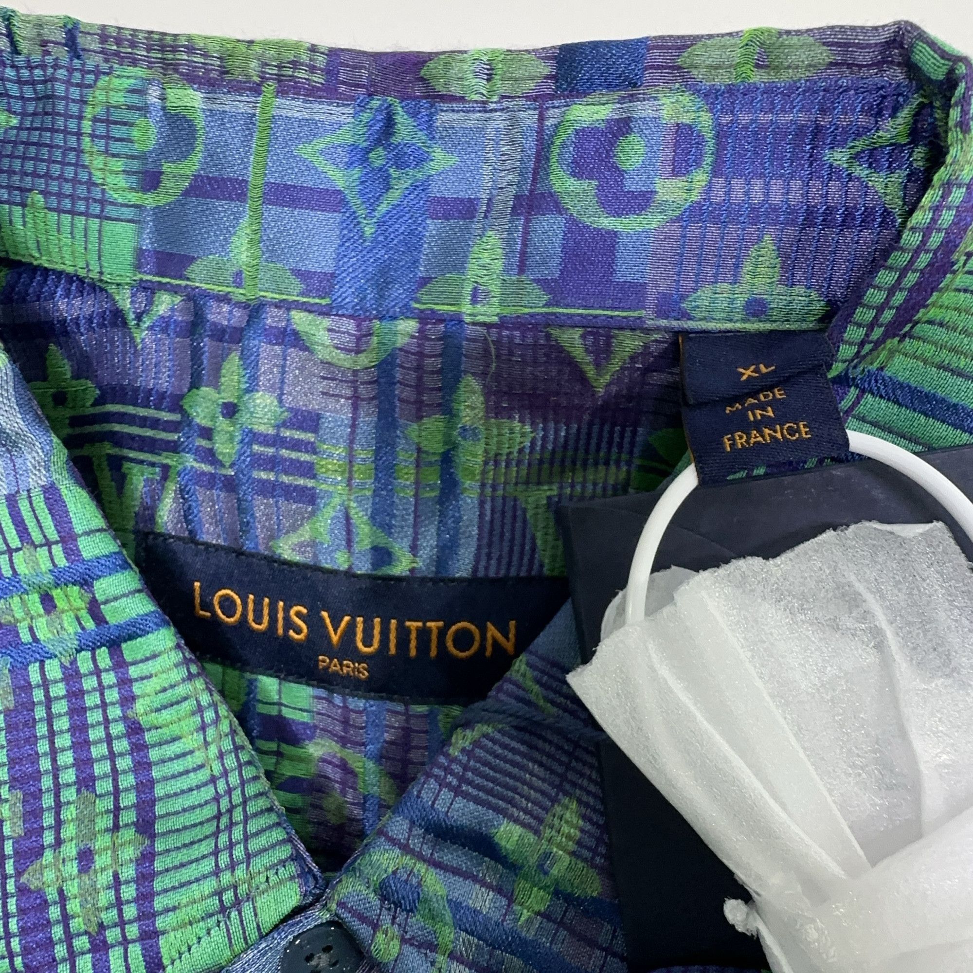 Louis Vuitton Louis Vuitton Monogram Neon Check Shirt XL Size US XL / EU 56 / 4 - 4 Thumbnail
