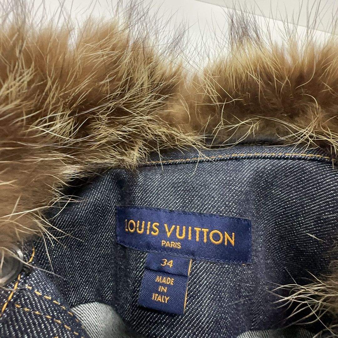 Louis Vuitton Louis Vuitton Fur Collar Denim Jacket 34 Size XS / US 0-2 / IT 36-38 - 3 Thumbnail