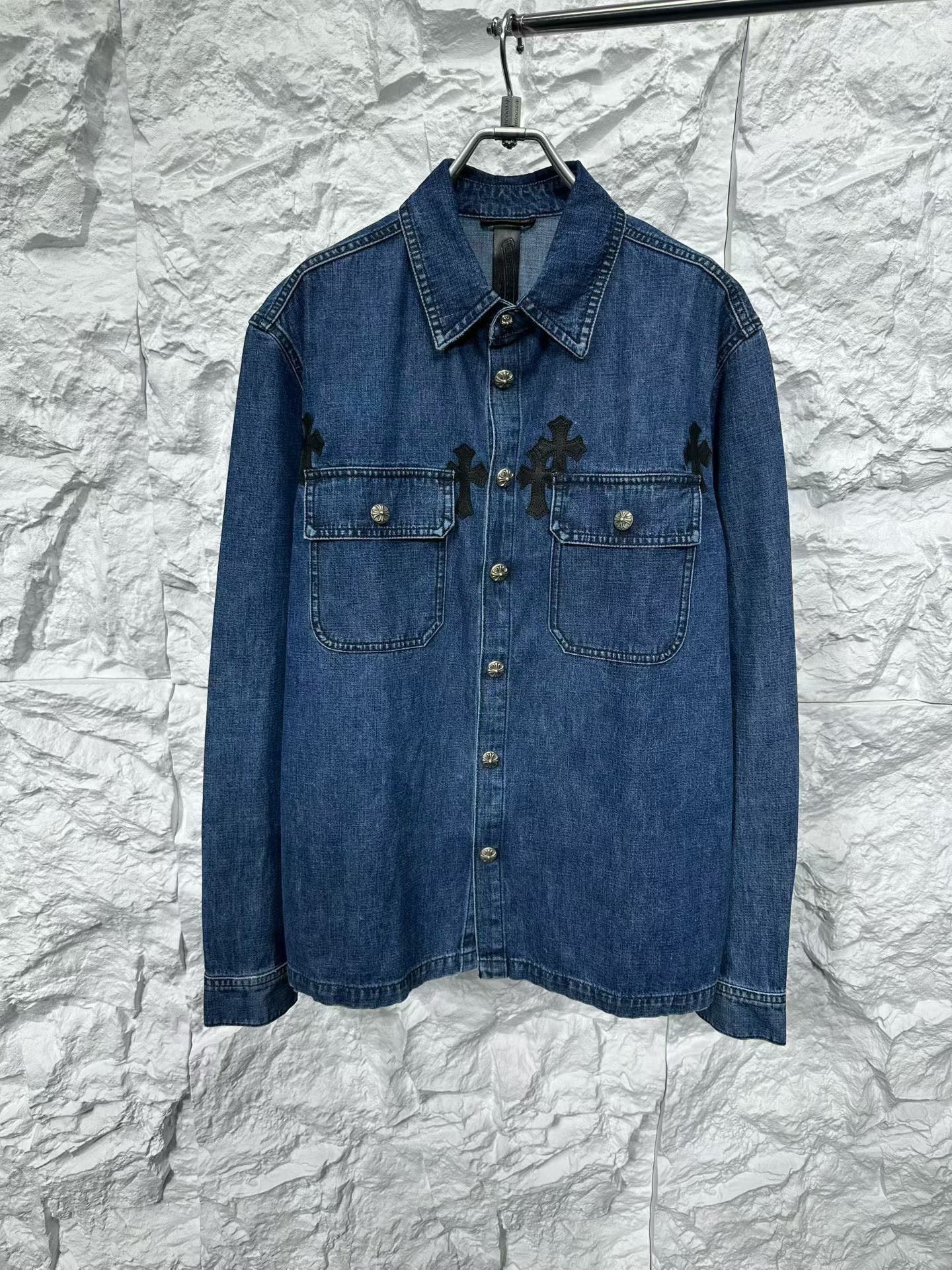 Chrome Hearts Chrome Hearts Cross Patch Denim Shirt Size L Size US L / EU 52-54 / 3 - 2 Thumbnail