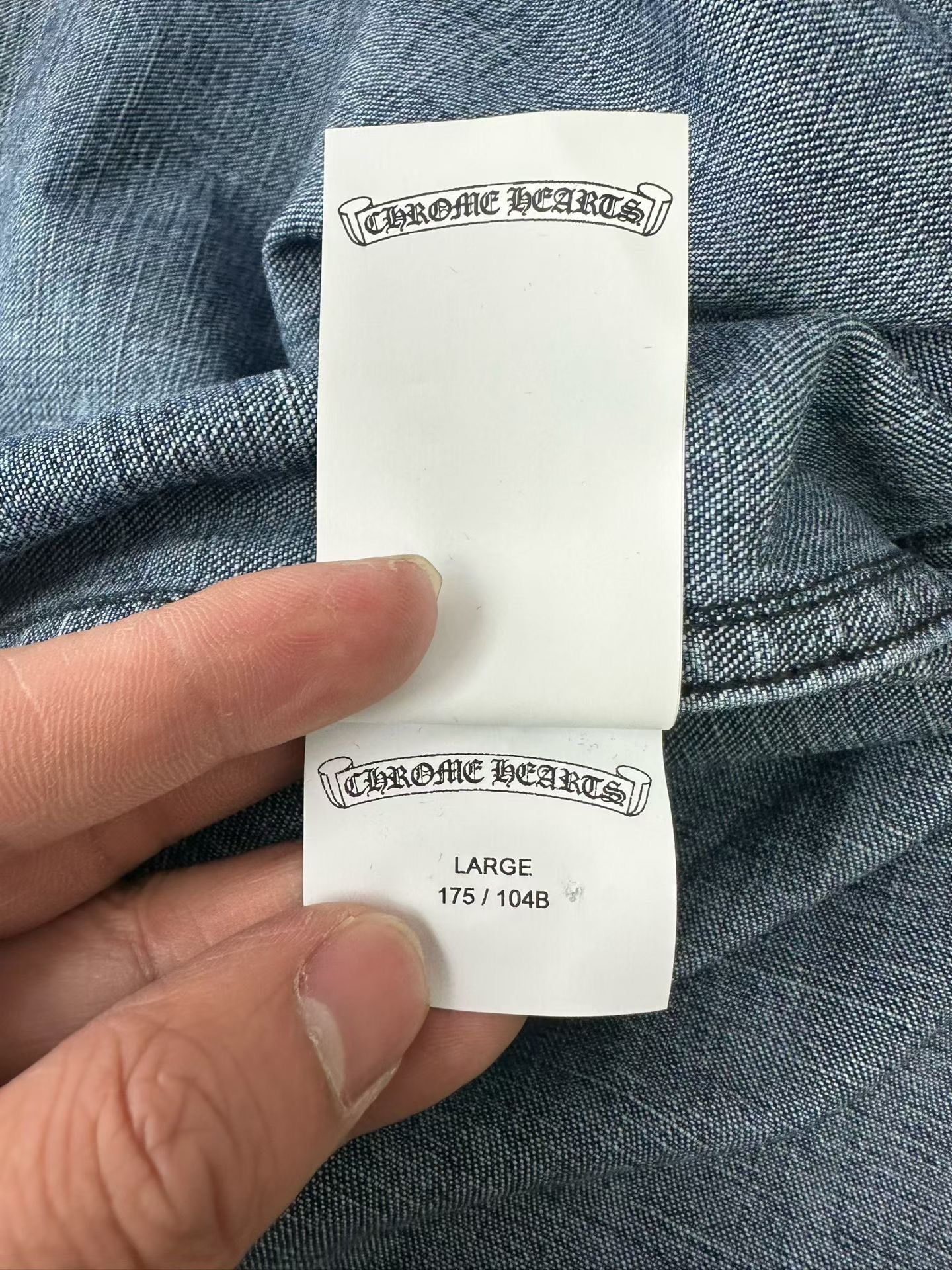 Chrome Hearts Chrome Hearts Cross Patch Denim Shirt Size L Size US L / EU 52-54 / 3 - 7 Thumbnail
