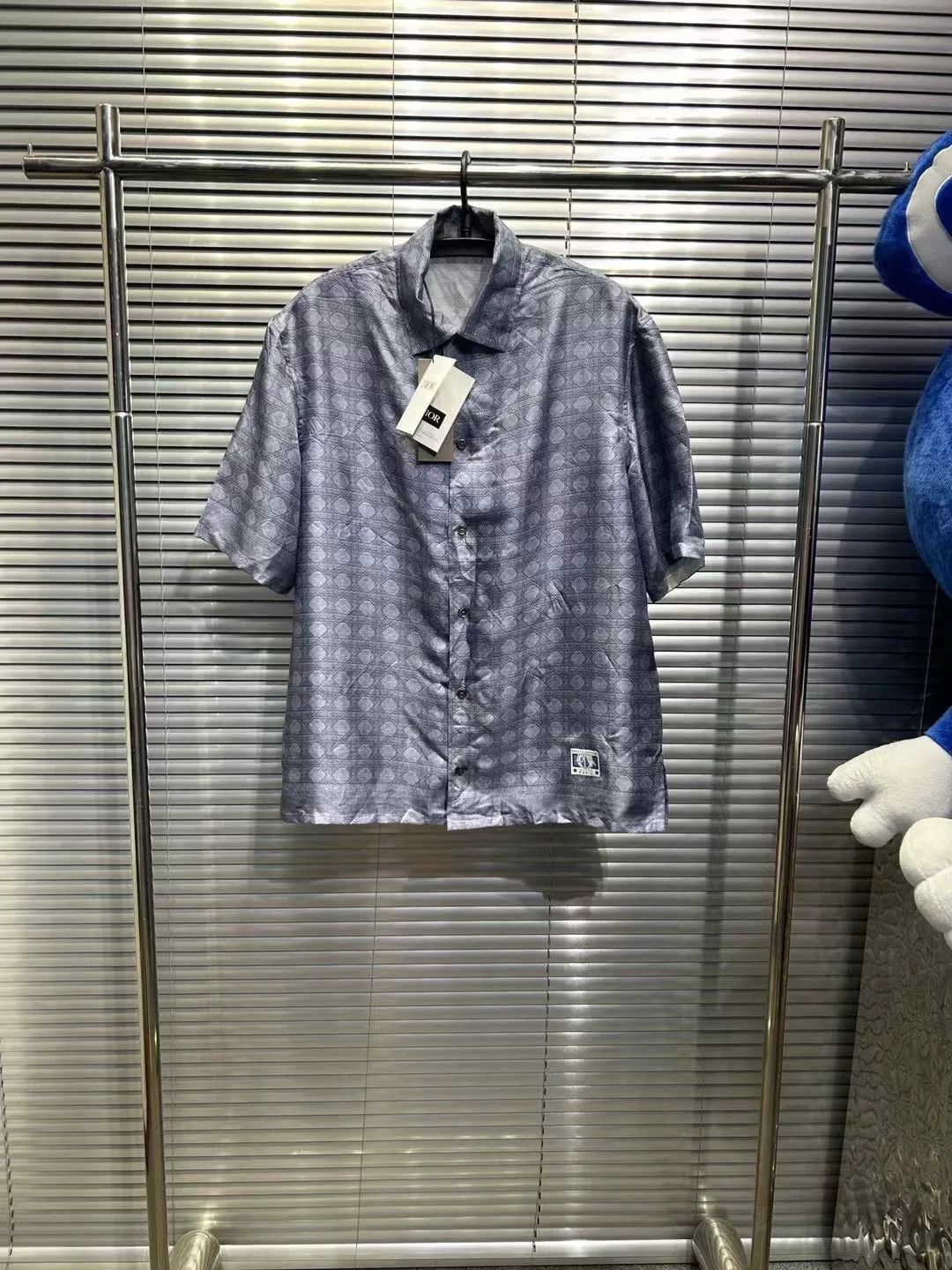 Dior Dior CD Diamond Monogram Silk Short Sleeve Shirt 39 Size US M / EU 48-50 / 2 - 2 Thumbnail