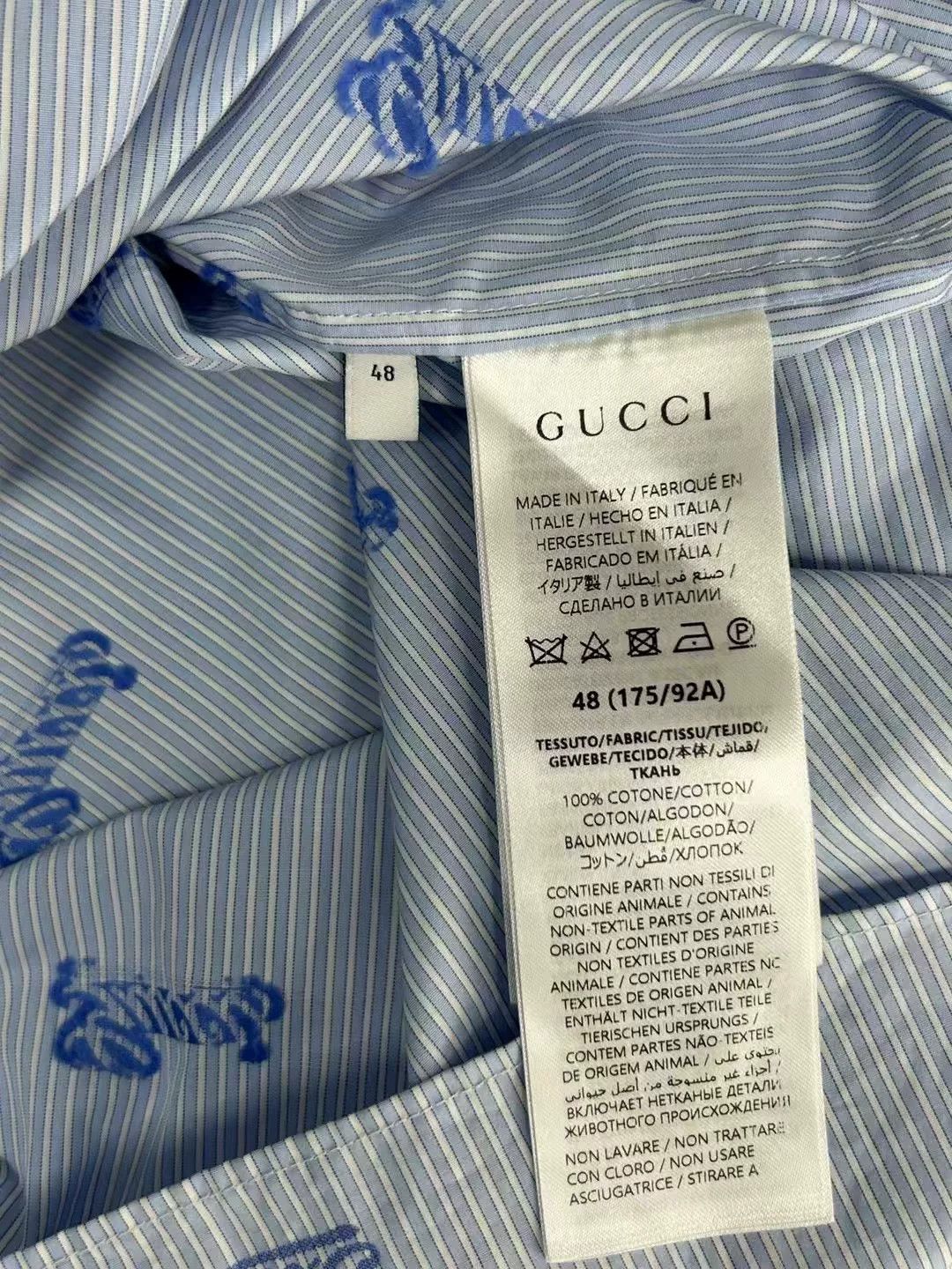 Gucci Gucci Logo Striped Long Sleeve Button Up Shirt 48 Size US M / EU 48-50 / 2 - 5 Thumbnail