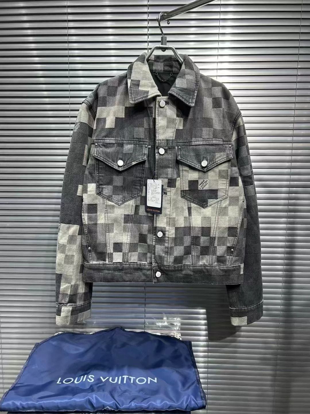 Louis Vuitton Louis Vuitton Mosaic Damier Denim Jacket 48 Size US M / EU 48-50 / 2 - 2 Thumbnail