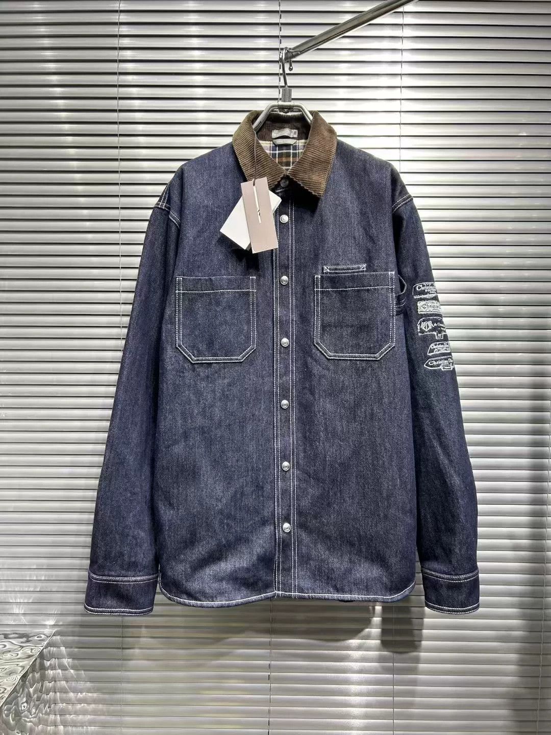 Dior Dior Patch Logo Corduroy Collar Denim Shirt Jacket 39 Size US M / EU 48-50 / 2 - 2 Thumbnail