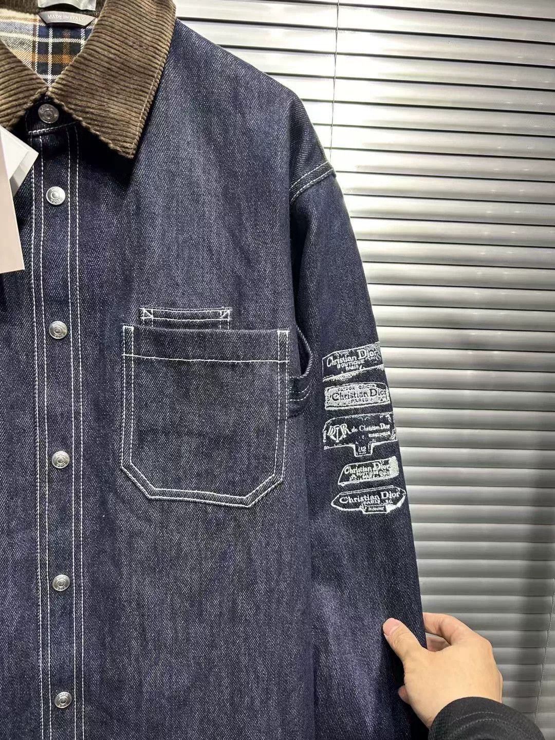 Dior Dior Patch Logo Corduroy Collar Denim Shirt Jacket 39 Size US M / EU 48-50 / 2 - 4 Thumbnail