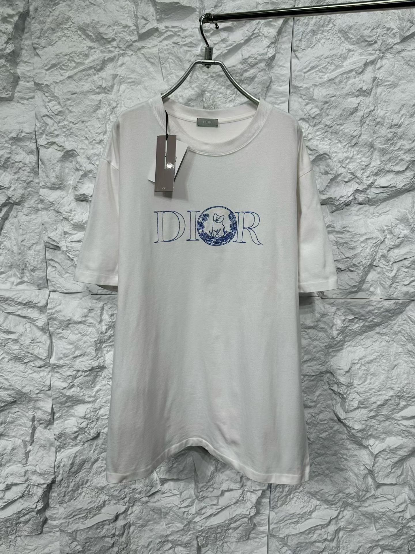 Dior Dior Embroidered Cat Logo T-Shirt XXL Size US XXL / EU 58 / 5 - 2 Thumbnail
