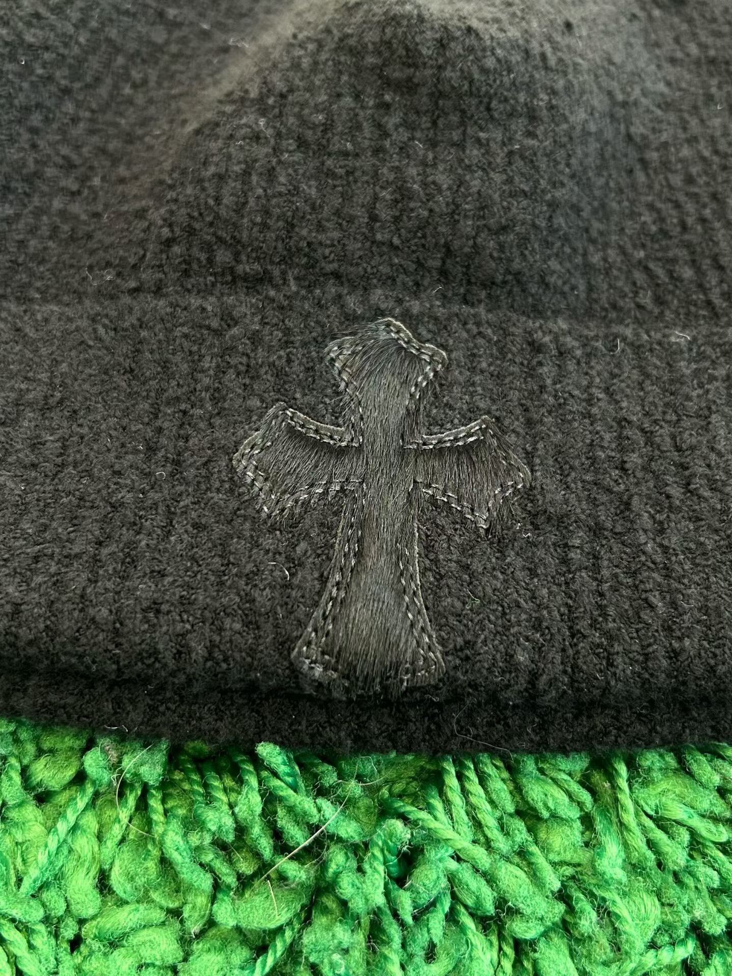 Chrome Hearts Chrome Hearts Horsehair Cross Patch Beanie OS Size ONE SIZE - 4 Thumbnail