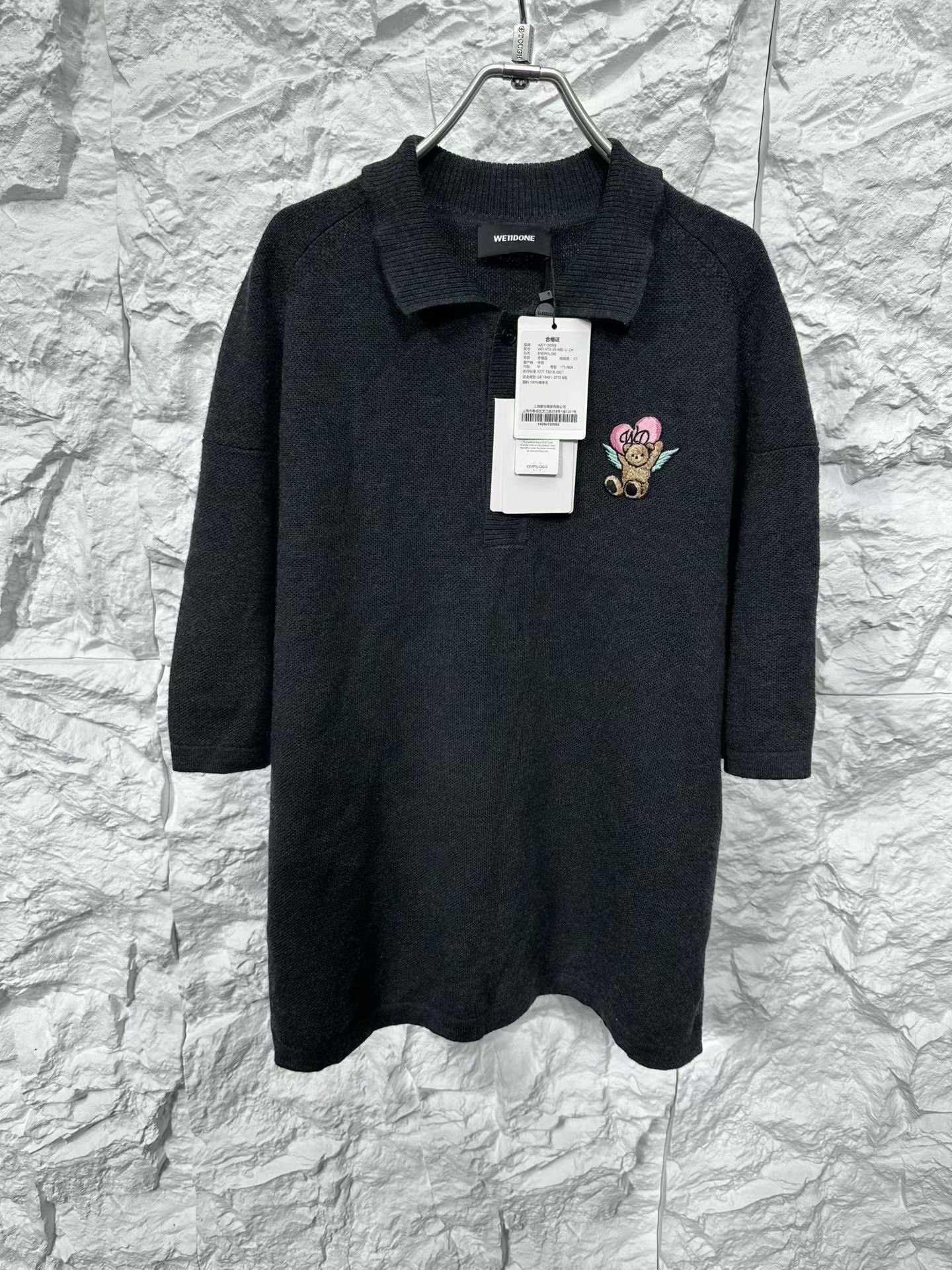 WE11DONE WE11DONE Angel Teddy Bear Wool Polo Size M Size US M / EU 48-50 / 2 - 2 Thumbnail