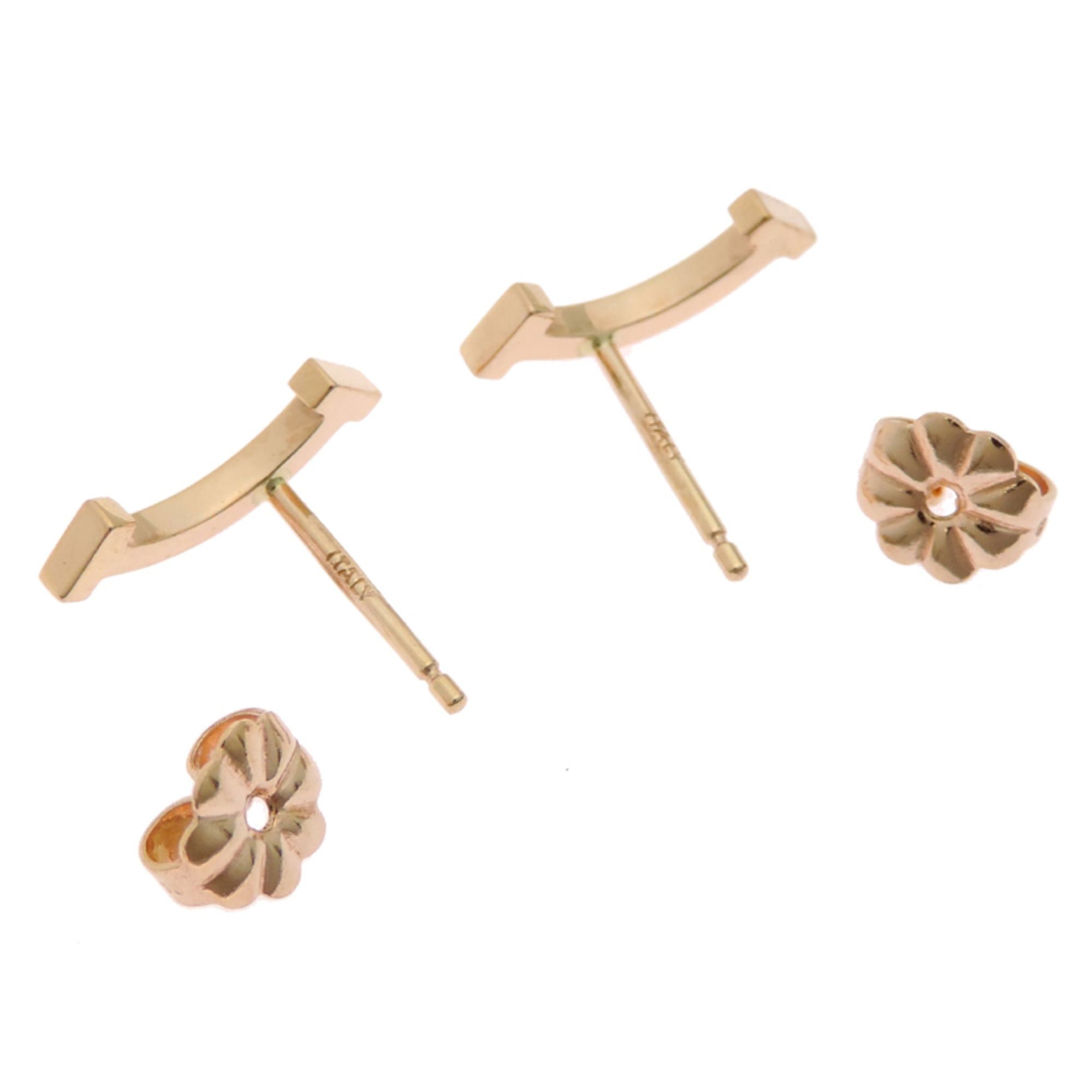 Tiffany & Co. Tiffany & Co. T Smile Mini Earrings for Women and Men 60150754 750 Pink Gold Size ONE SIZE - 4 Thumbnail