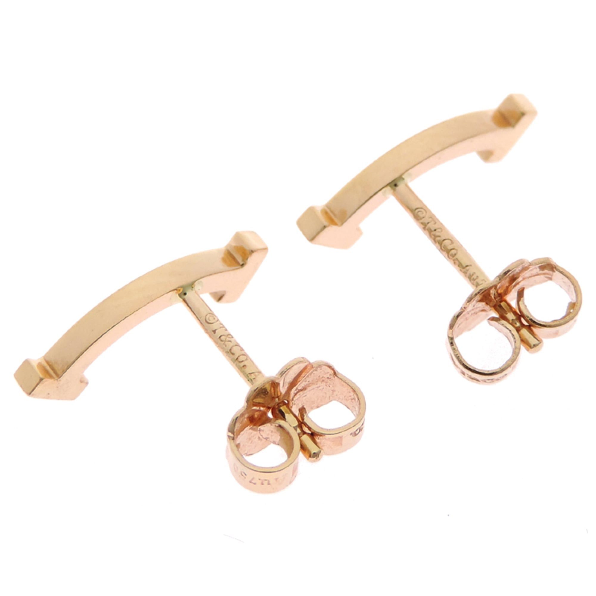 Tiffany & Co. Tiffany & Co. T Smile Mini Earrings for Women and Men 60150754 750 Pink Gold Size ONE SIZE - 3 Thumbnail