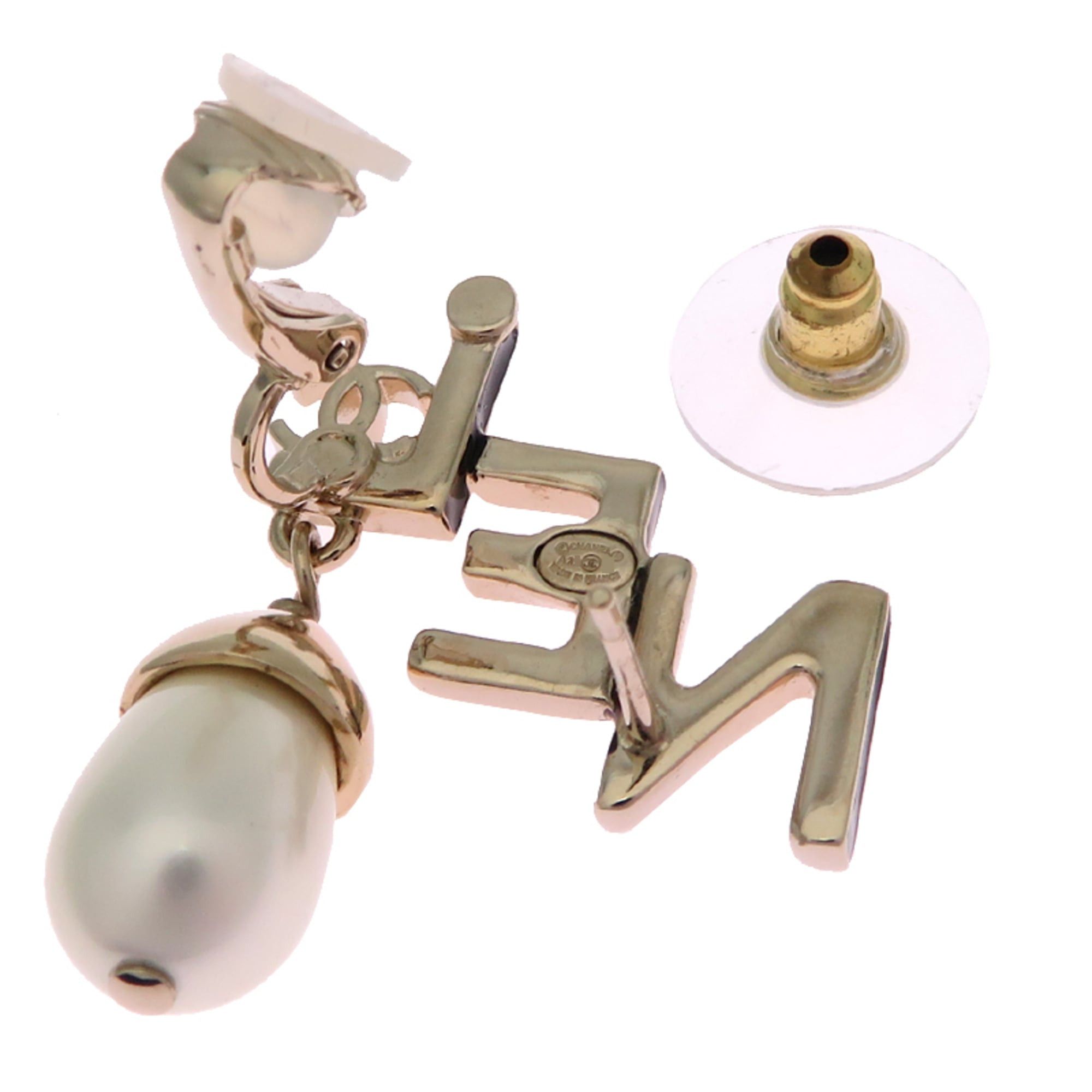 Chanel Chanel Logo Faux Pearl Earrings for Women (GP) Size ONE SIZE - 4 Thumbnail