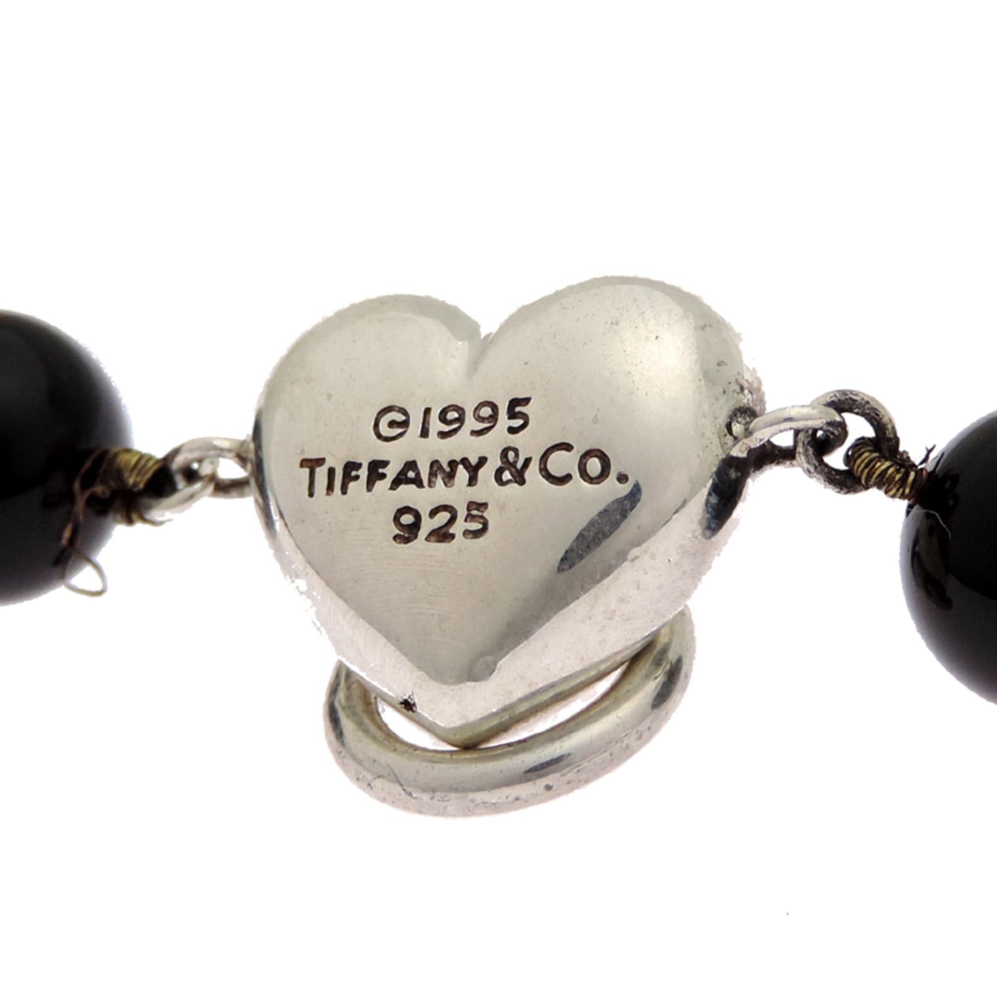 Tiffany & Co. Tiffany Heart Knock Onyx Bracelet for Women, Sterling Silver 925, Black Size ONE SIZE - 5 Thumbnail