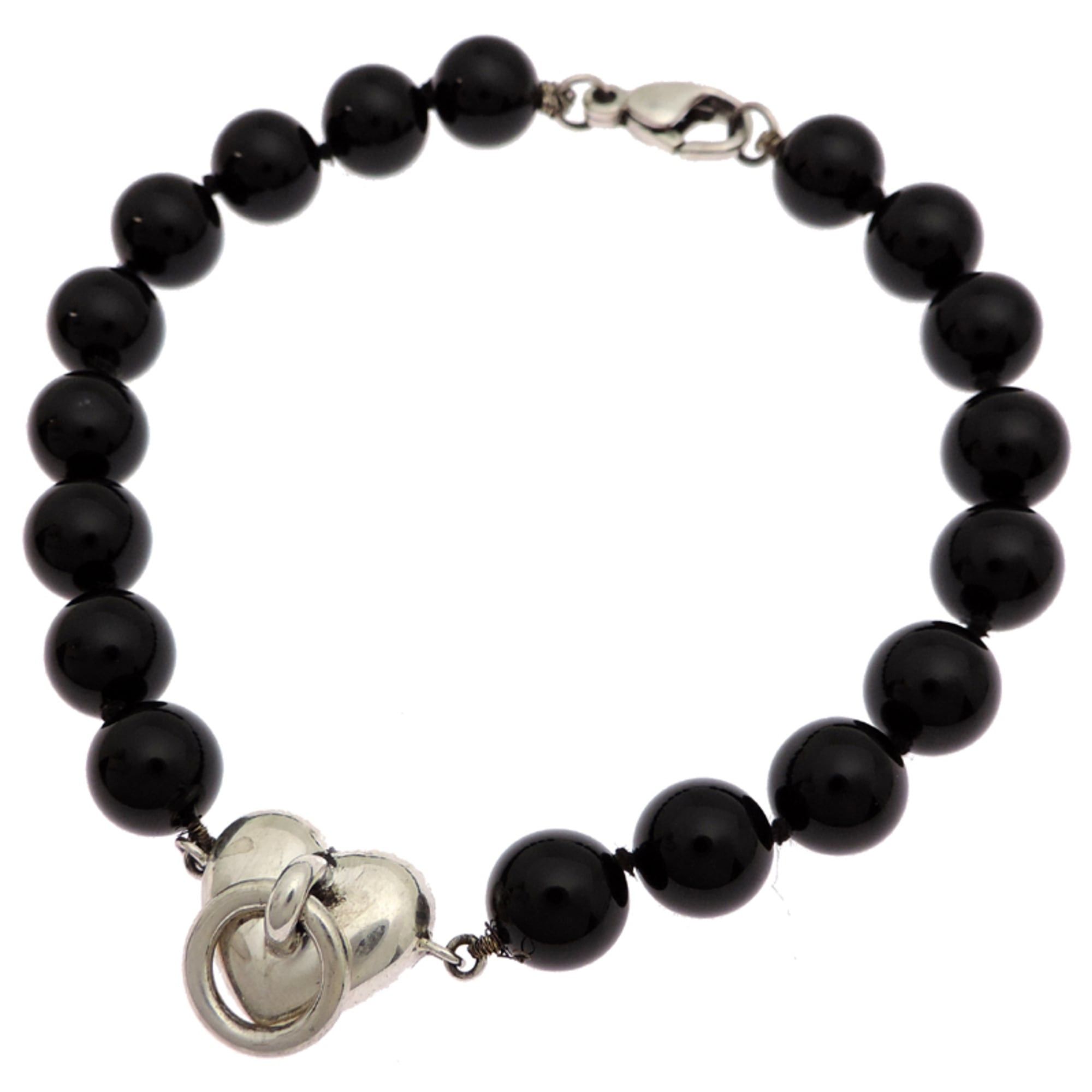 Tiffany & Co. Tiffany Heart Knock Onyx Bracelet for Women, Sterling Silver 925, Black Size ONE SIZE - 2 Thumbnail