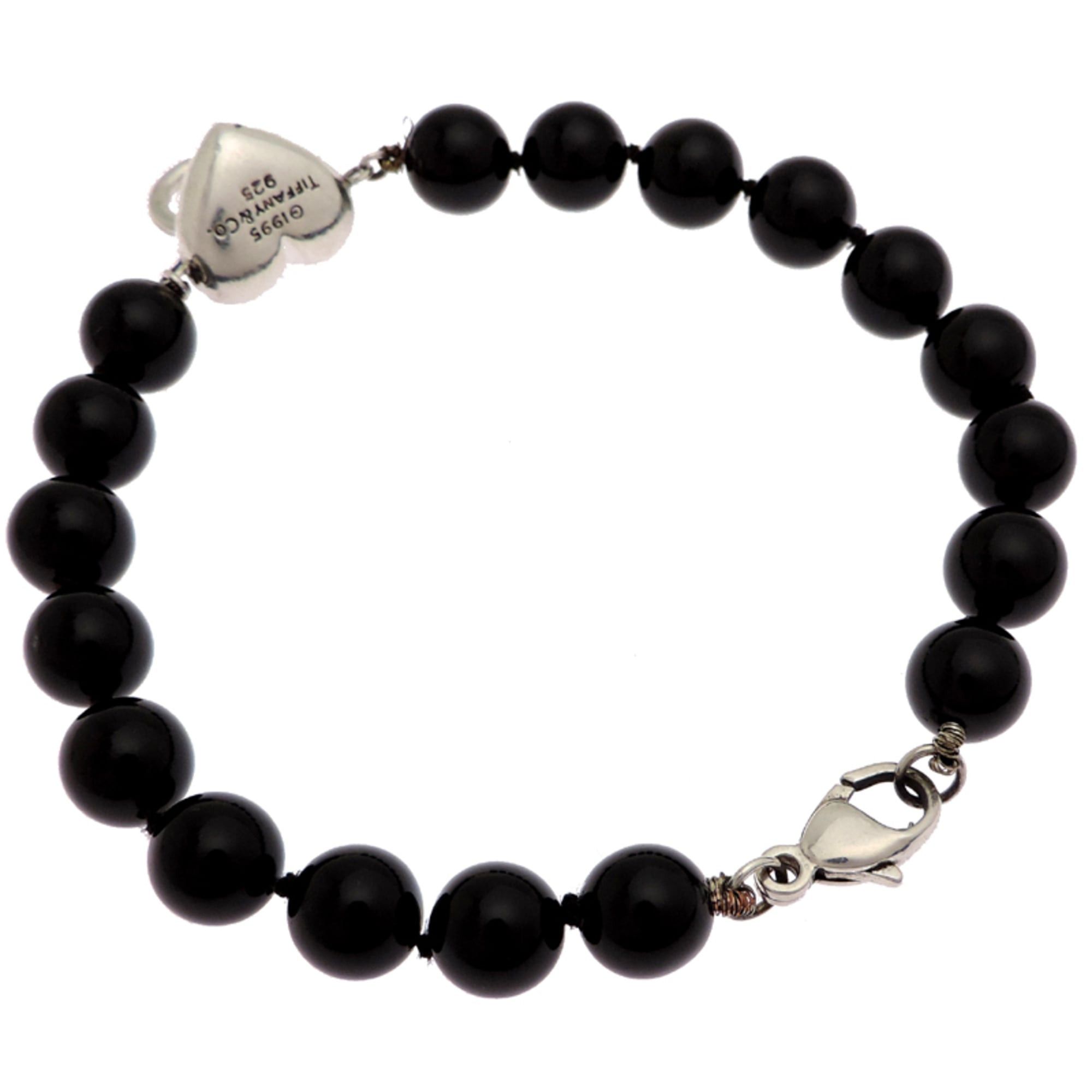 Tiffany & Co. Tiffany Heart Knock Onyx Bracelet for Women, Sterling Silver 925, Black Size ONE SIZE - 3 Thumbnail
