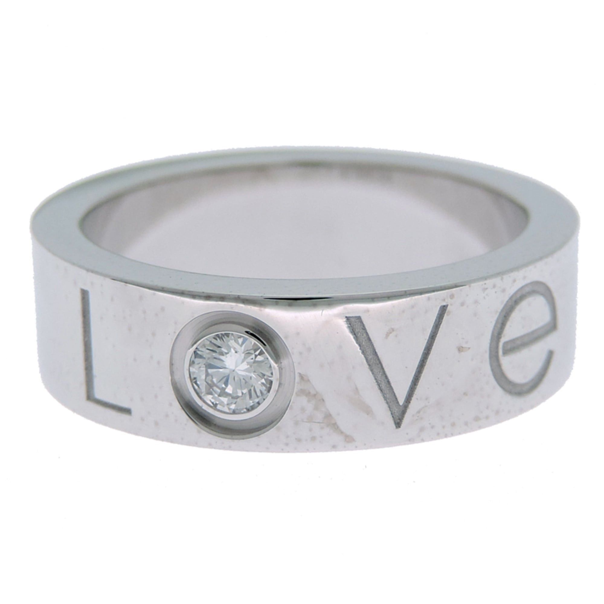 Cartier Cartier Love 1P Diamond Ring, Size 49, 2006 Christmas Limited Edition, Women's/Men's B4072300, 750 White Gold Size ONE SIZE - 4 Thumbnail