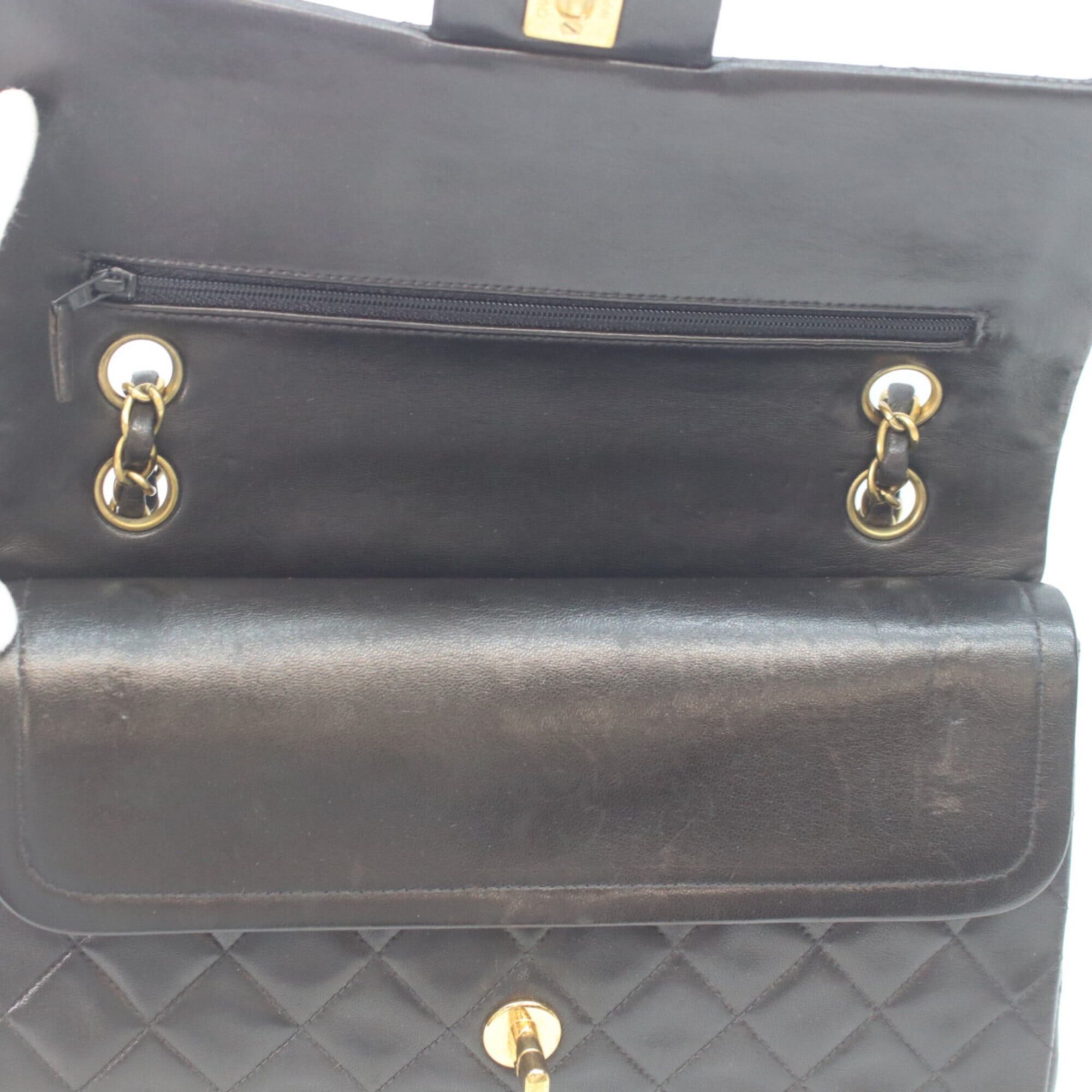 Chanel CHANEL A01112 Black Lambskin Gold Hardware Matelassé 25 Shoulder Bag for Women Size ONE SIZE - 10 Thumbnail