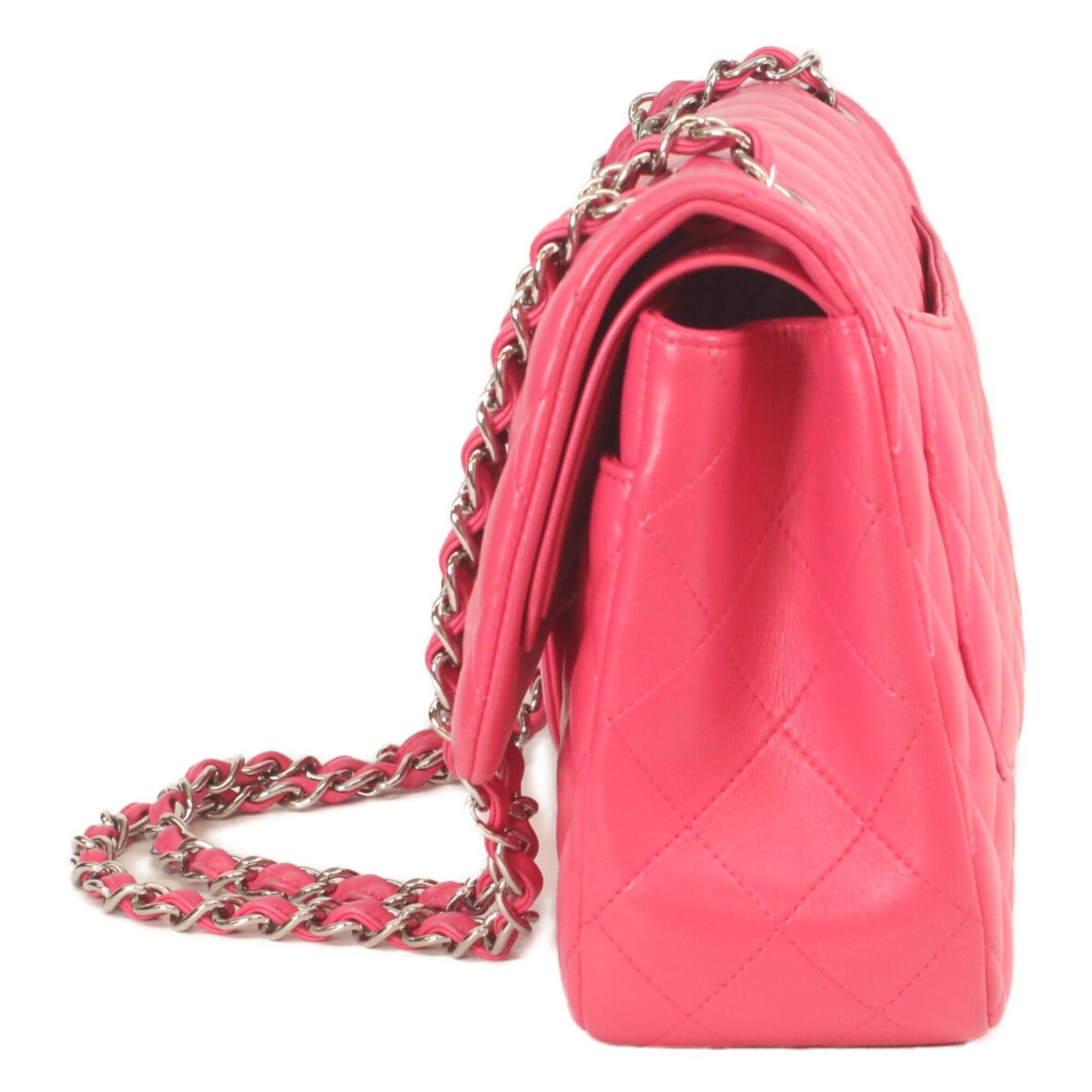 Chanel CHANEL A58600 Pink Lambskin Silver Hardware Double Flap Large Matelassé 30 Shoulder Bag for Women Size ONE SIZE - 2 Thumbnail