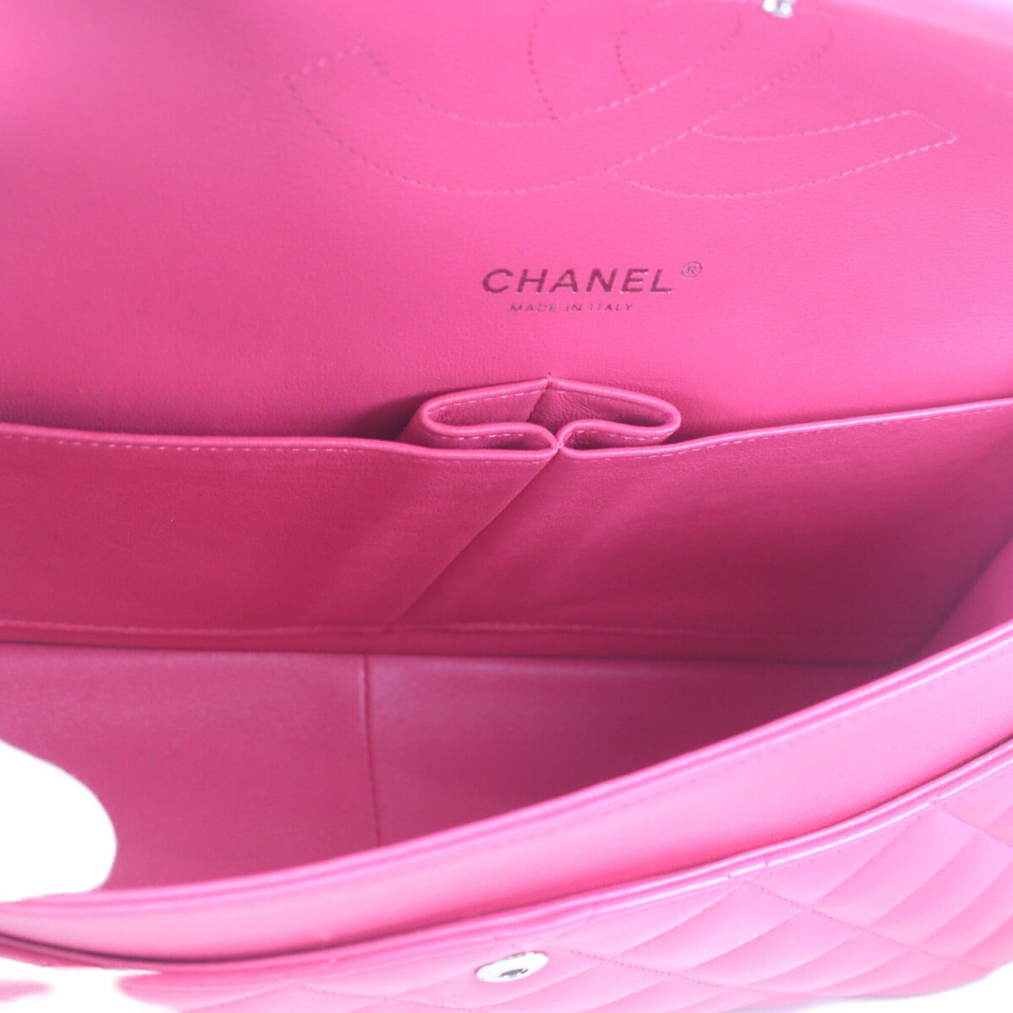 Chanel CHANEL A58600 Pink Lambskin Silver Hardware Double Flap Large Matelassé 30 Shoulder Bag for Women Size ONE SIZE - 10 Thumbnail