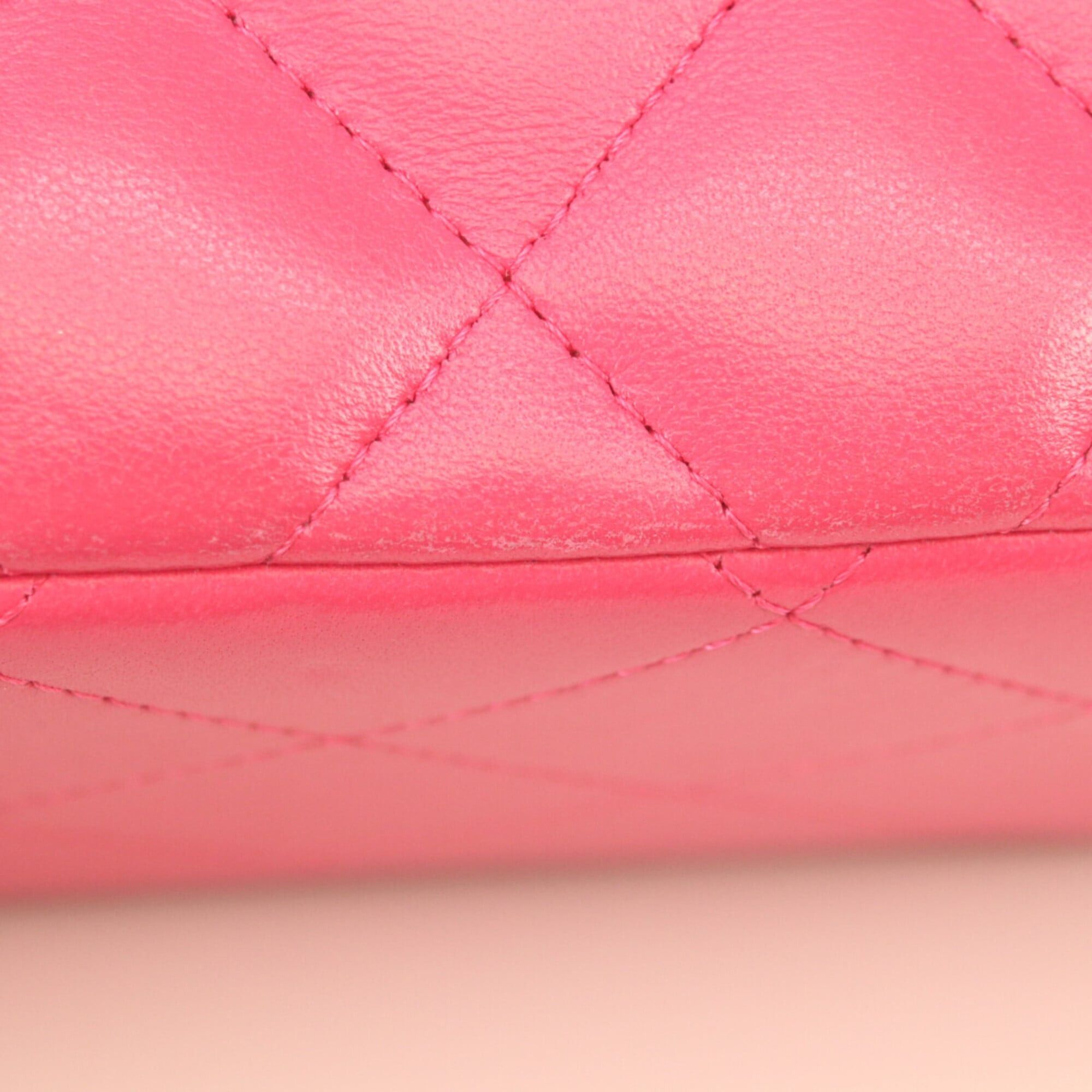 Chanel CHANEL A58600 Pink Lambskin Silver Hardware Double Flap Large Matelassé 30 Shoulder Bag for Women Size ONE SIZE - 8 Thumbnail