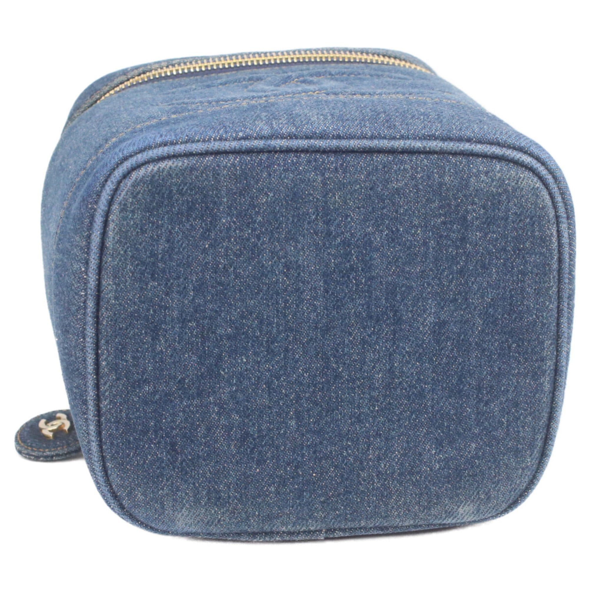 Chanel CHANEL A01998 Denim Vertical Vanity Handbag, Indigo, Gold Hardware, Women's Size ONE SIZE - 5 Thumbnail
