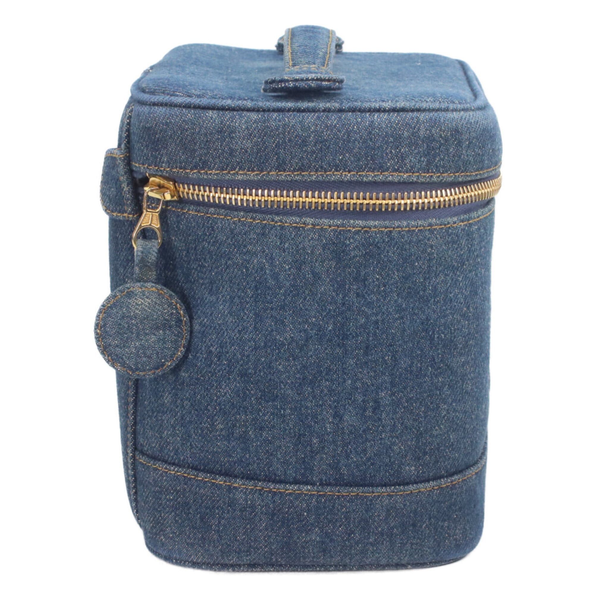 Chanel CHANEL A01998 Denim Vertical Vanity Handbag, Indigo, Gold Hardware, Women's Size ONE SIZE - 4 Thumbnail