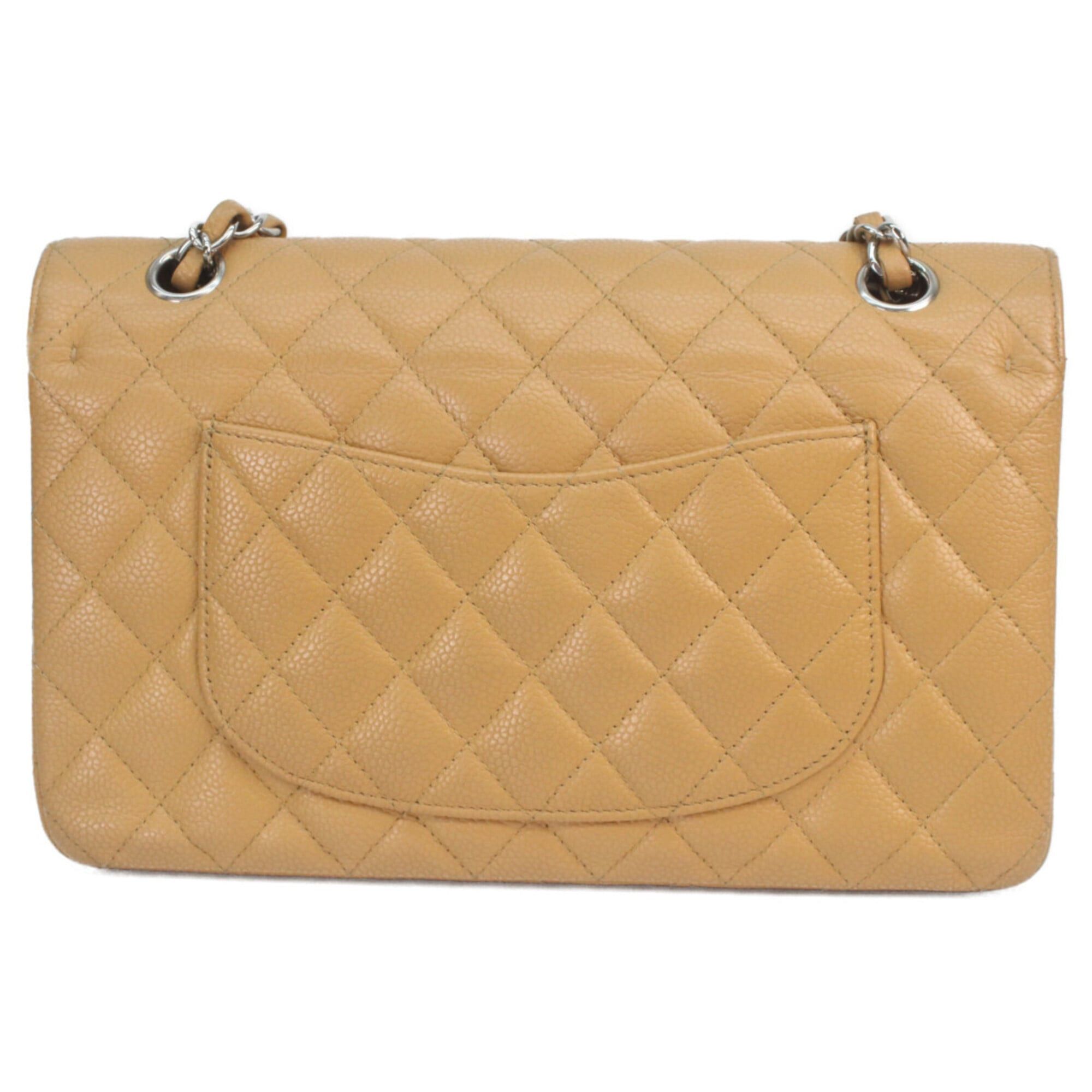 Chanel CHANEL A01112 Beige Caviar Leather Matelassé 25 Shoulder Bag with Silver Hardware (Women's) Size ONE SIZE - 3 Thumbnail